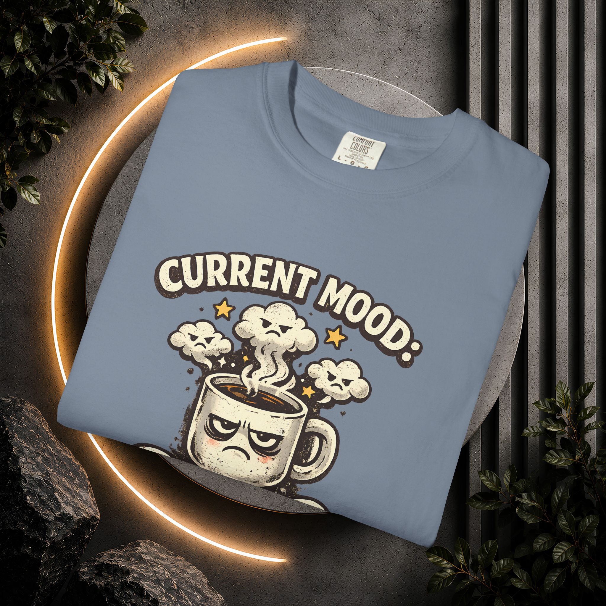 Coffee T-Shirt — "Current Mood: Brewed" Graphic Tee