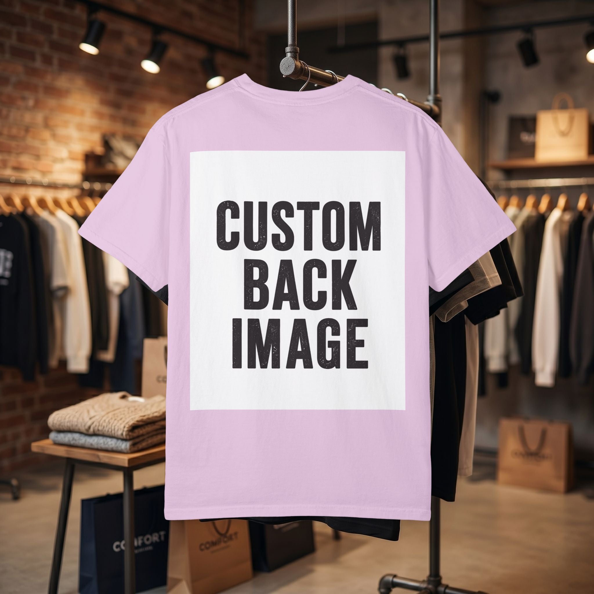 Custom Image Back T-Shirt - Add Your Own Image