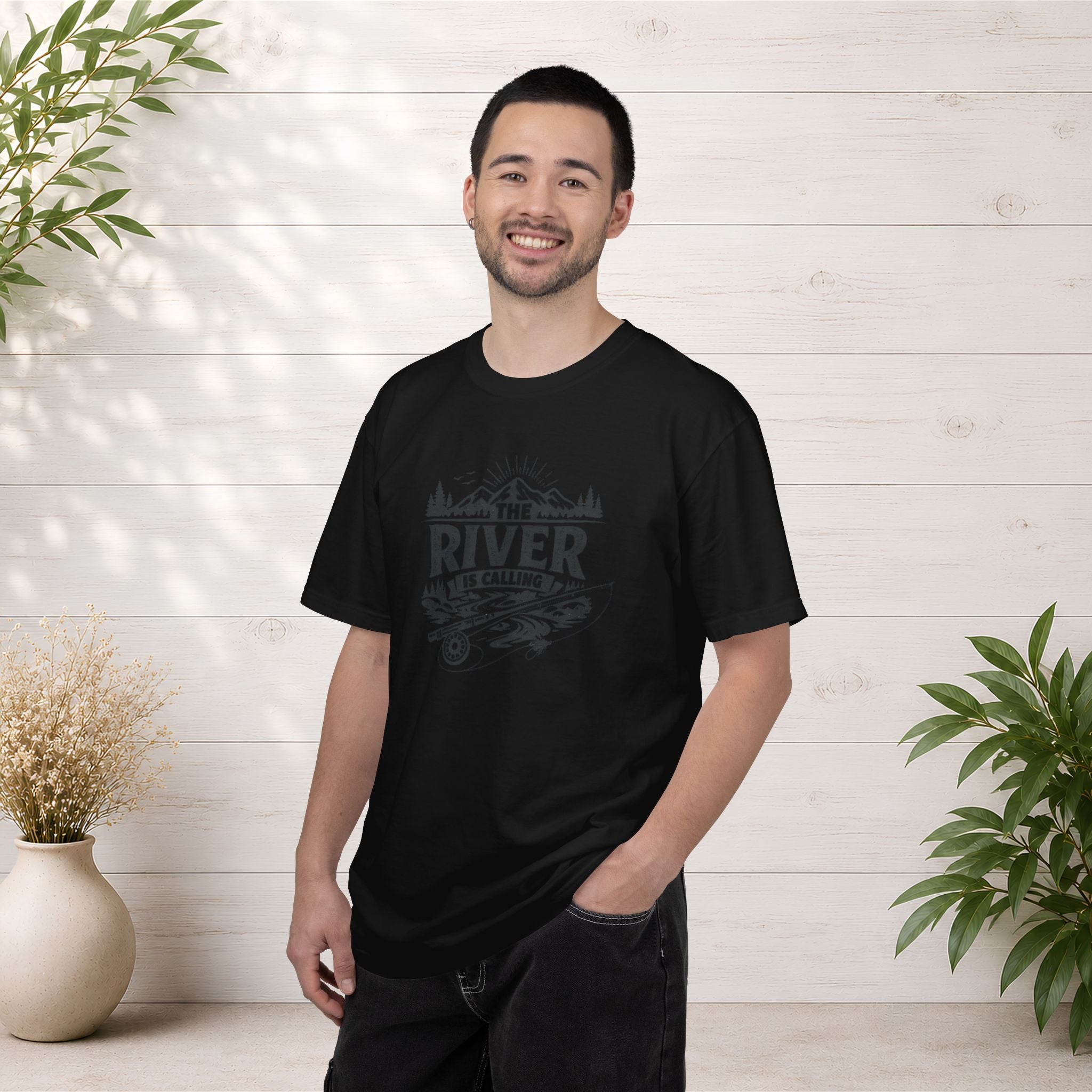 The River Is Calling T-Shirt — Rustic Fishing & Kayak Outdoor Tee