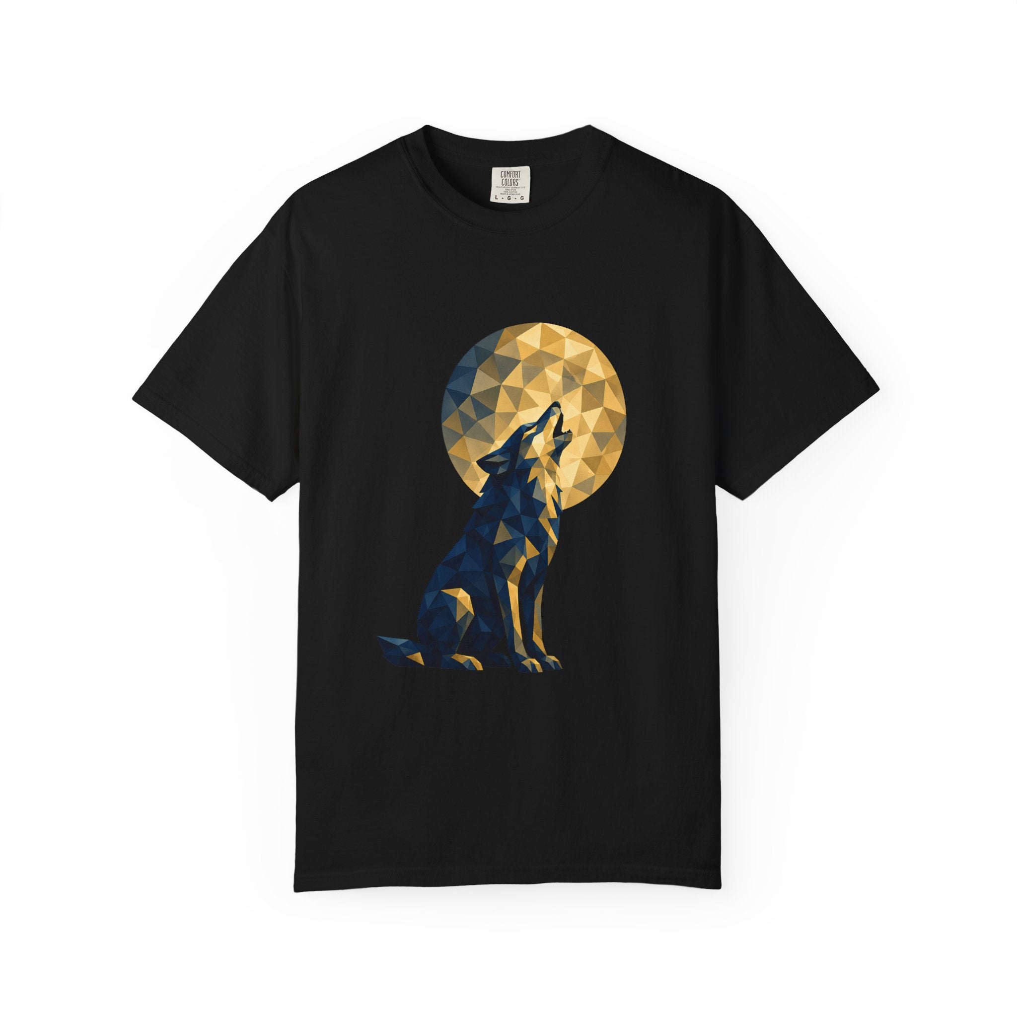 Geometric Howling Wolf T-Shirt | Moon Silhouette