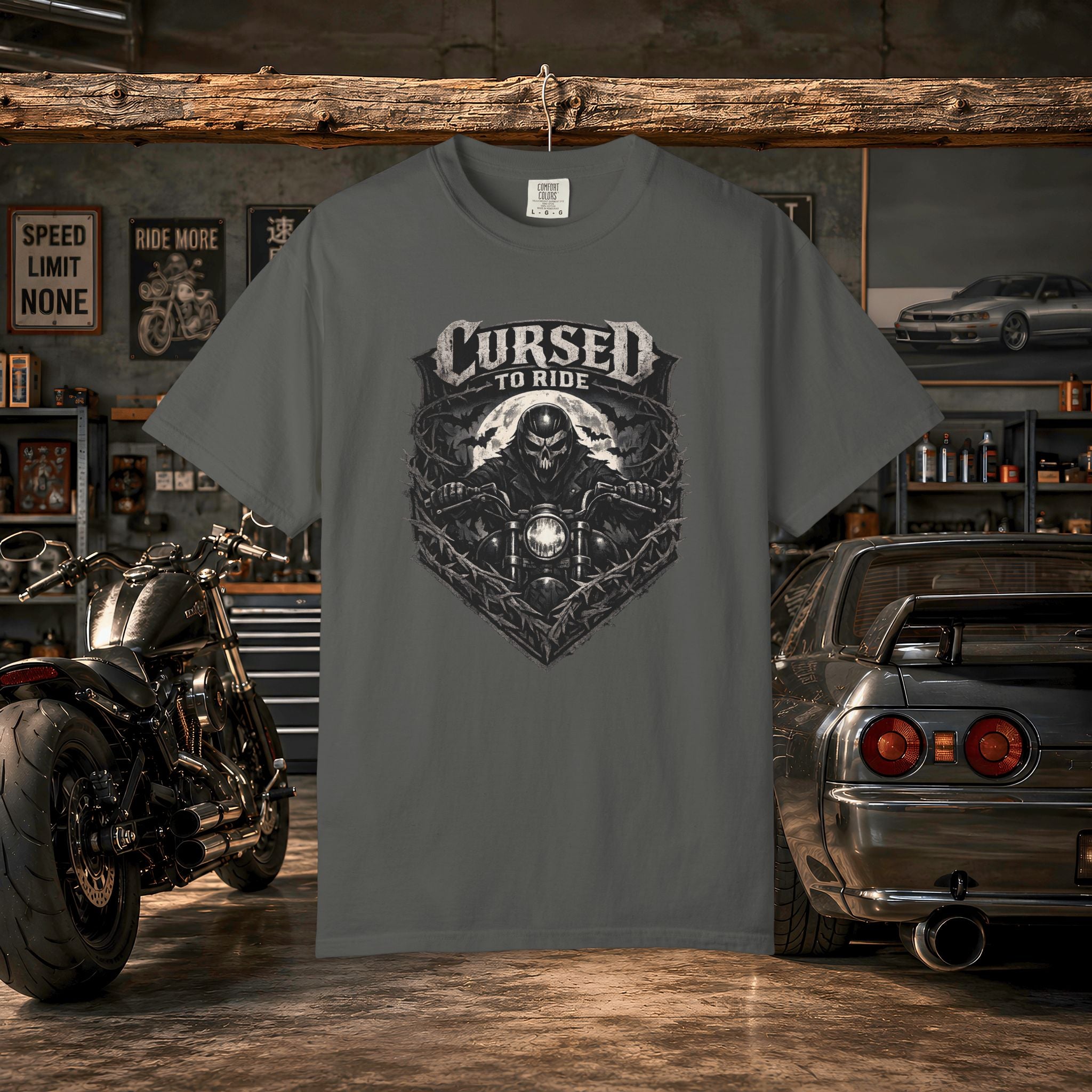 Cursed to Ride Motorcycle Graphic T-Shirt