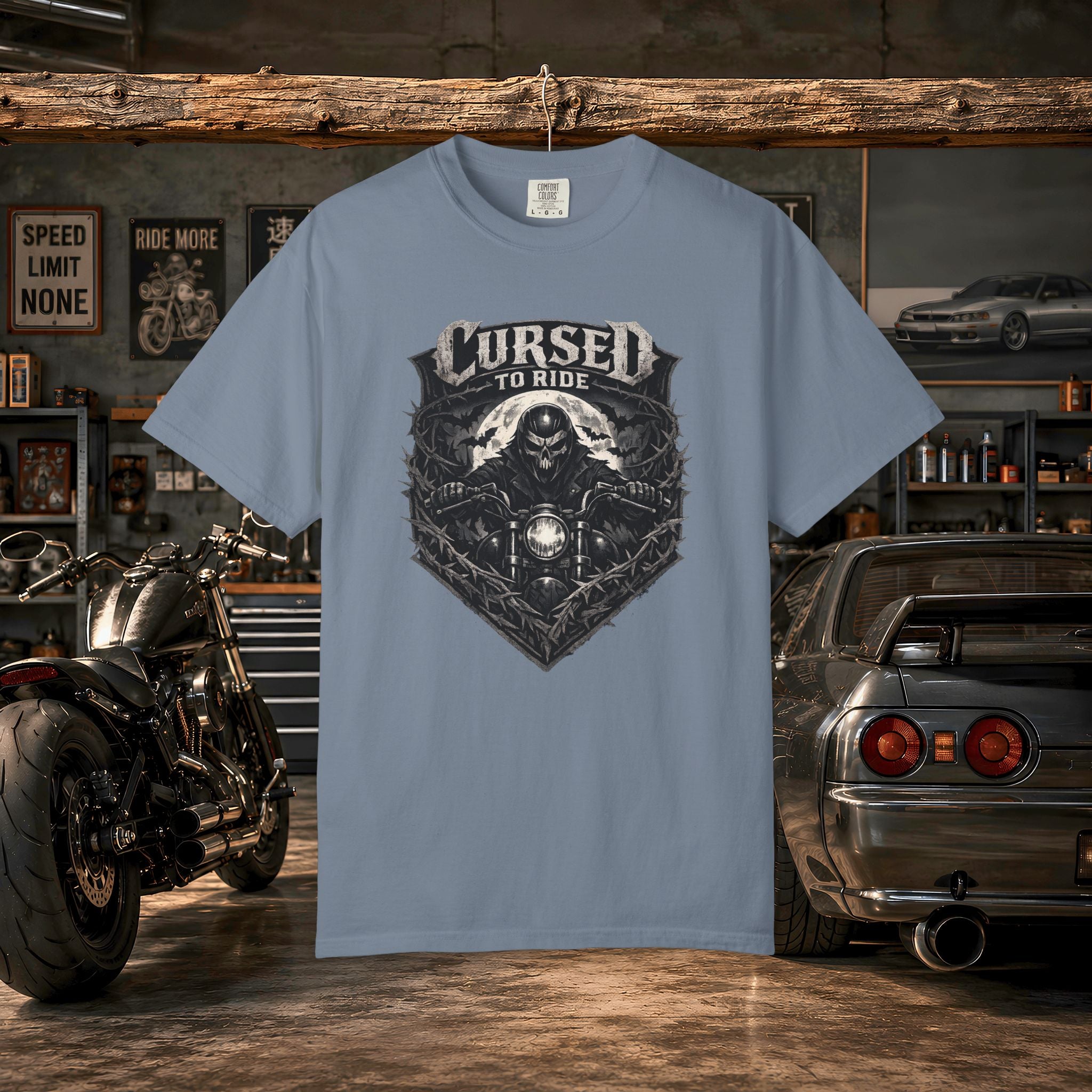 Cursed to Ride Motorcycle Graphic T-Shirt