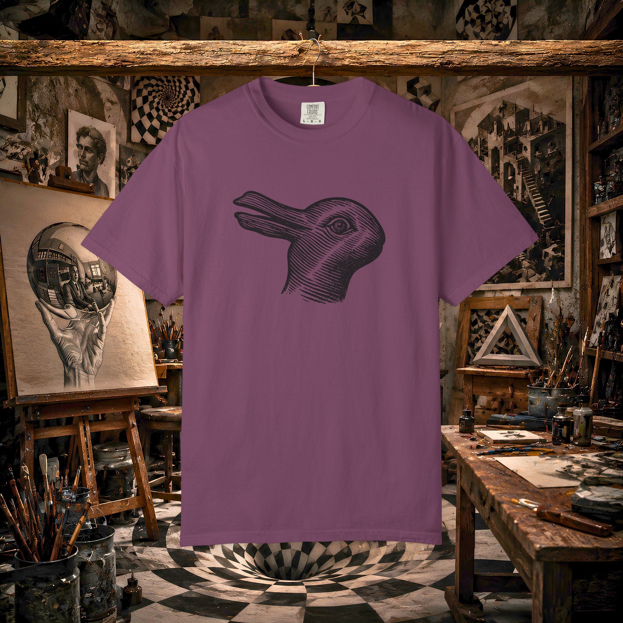 Vintage Optical Illusion Rabbit-Duck T-Shirt