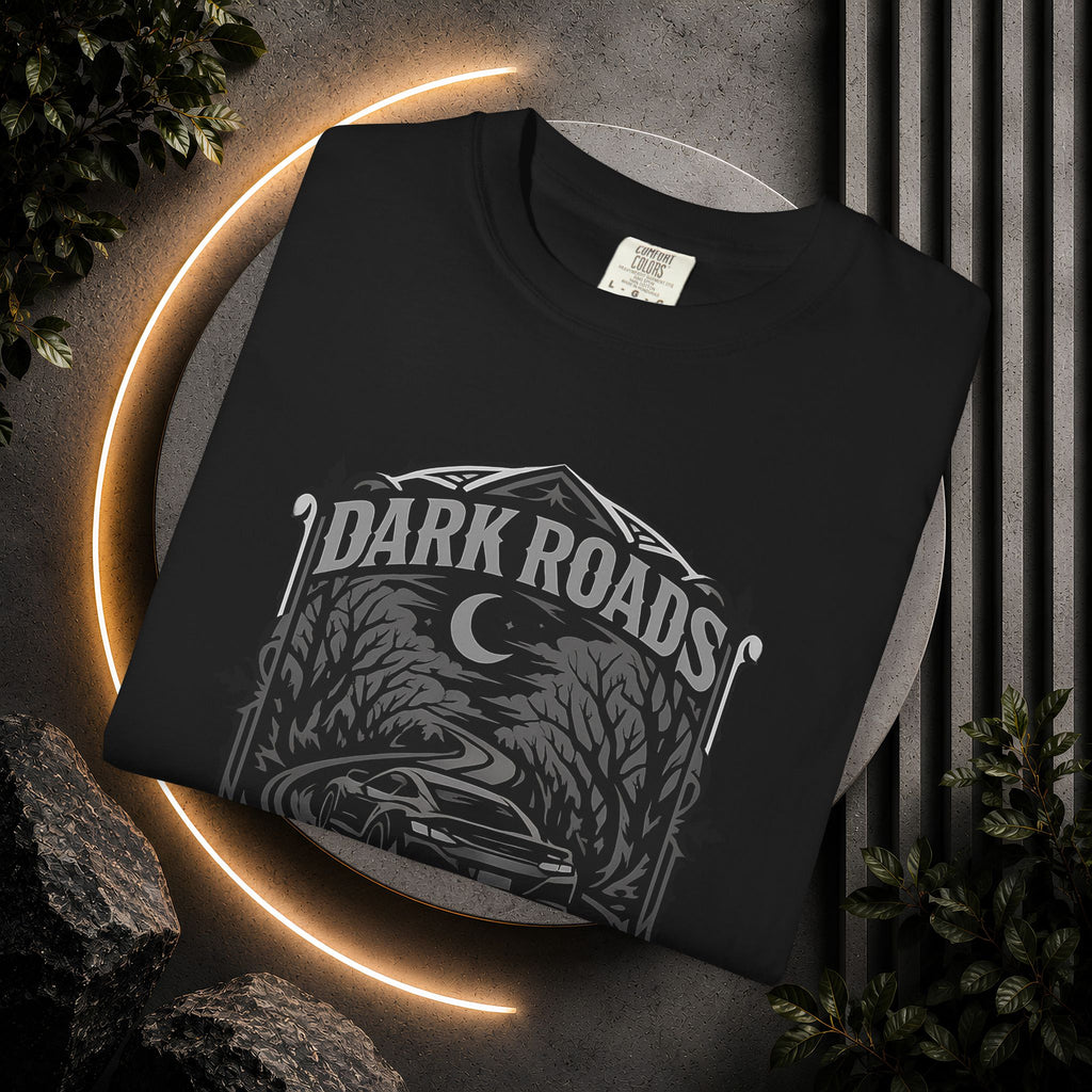 Dark Roads Call Me Home T-Shirt — Vintage Night Drive Graphic Tee