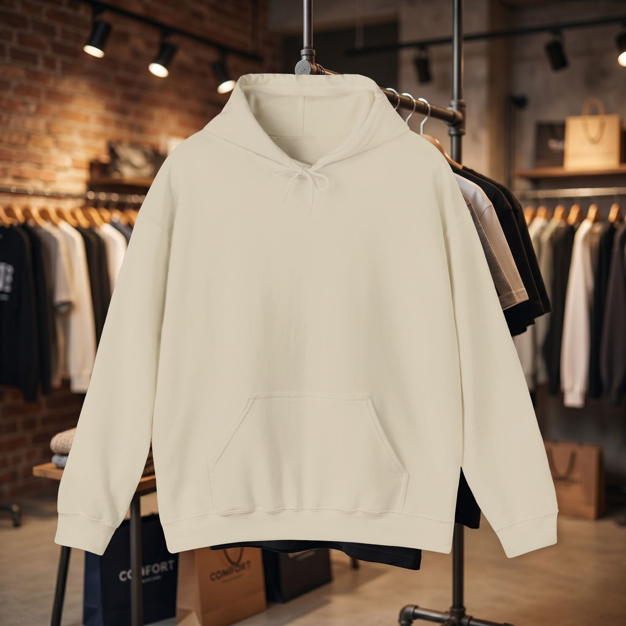 Custom Back Image Hoodie — Personalized White Pullover Hooded Sweatshirt