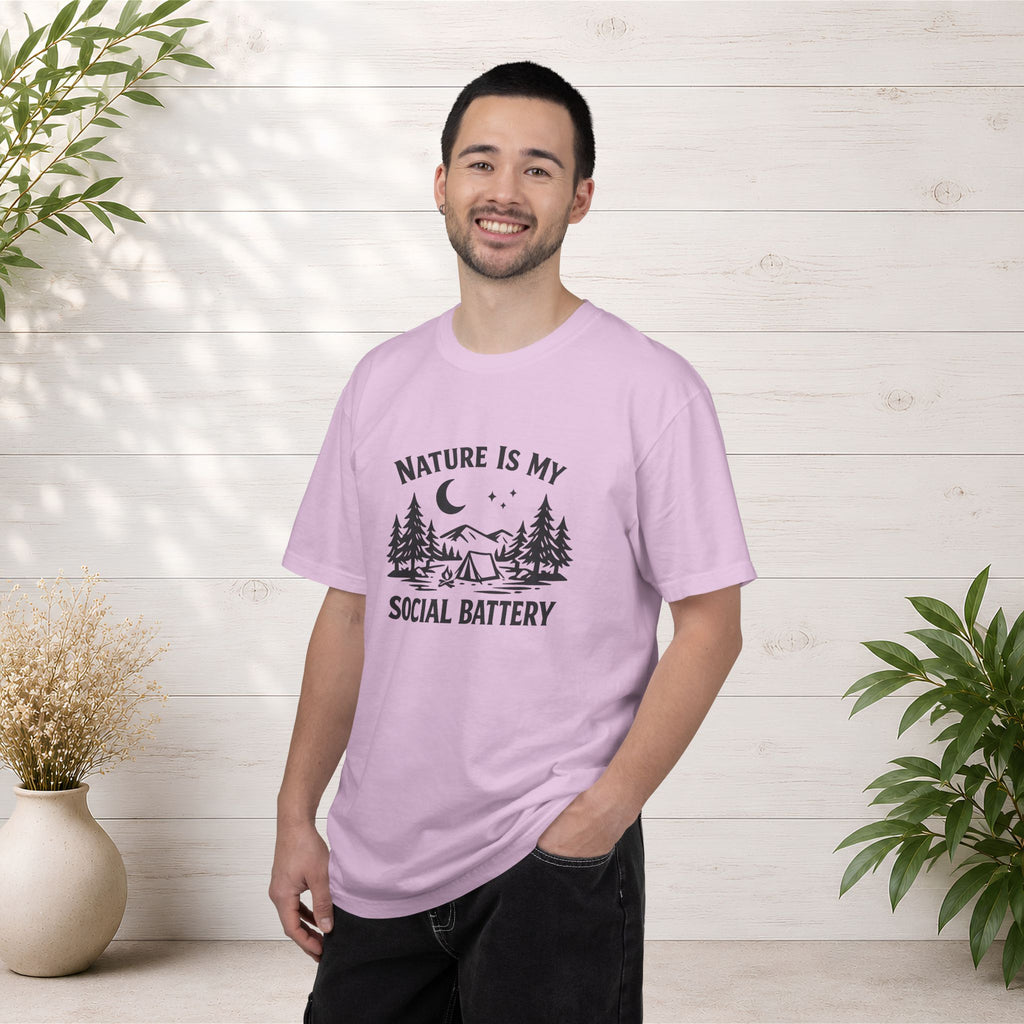 Nature Is My Social Battery T-Shirt — Outdoor Enthusiast Graphic Tee