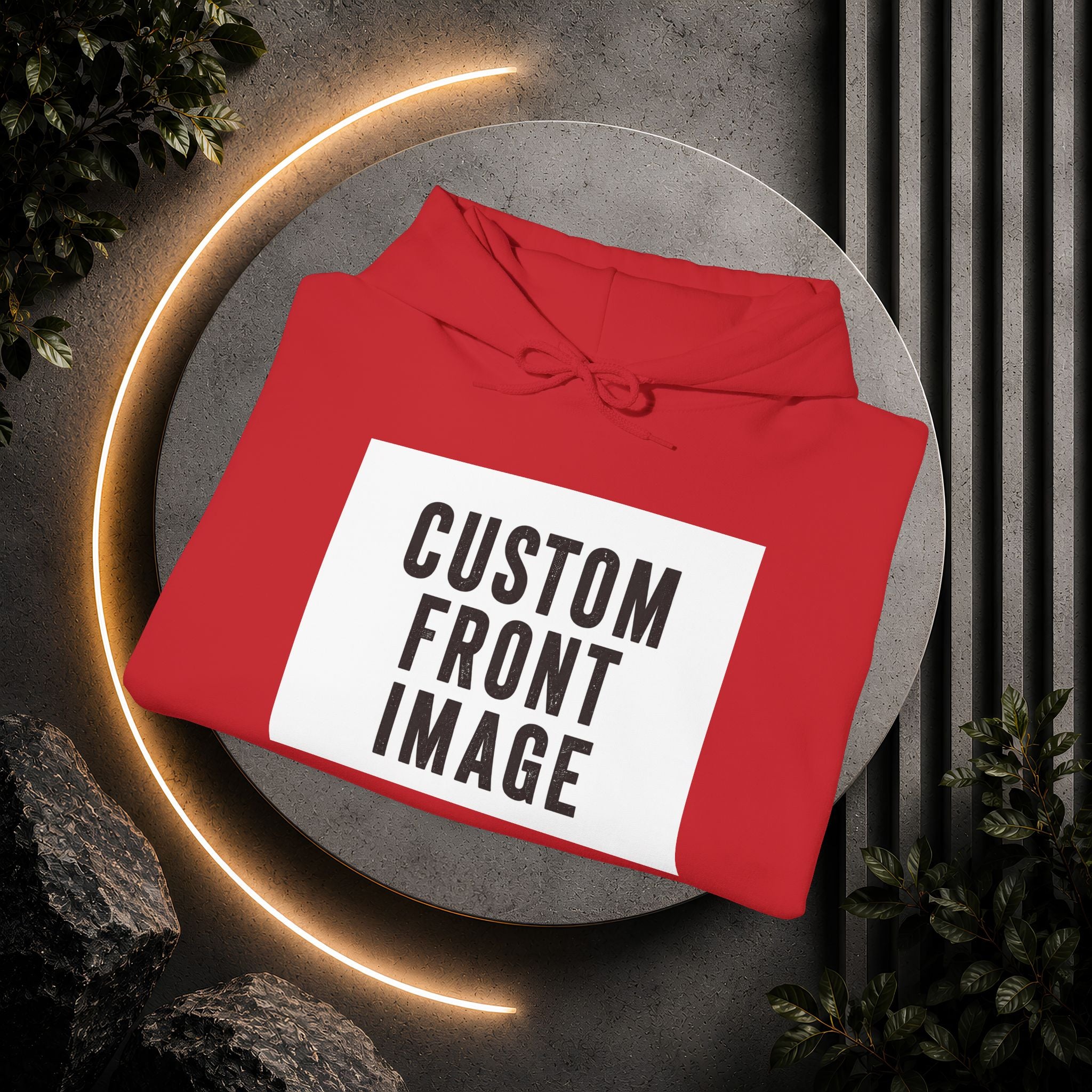 Custom Front Image Hoodie — Personalized White Pullover Hooded Sweatshirt