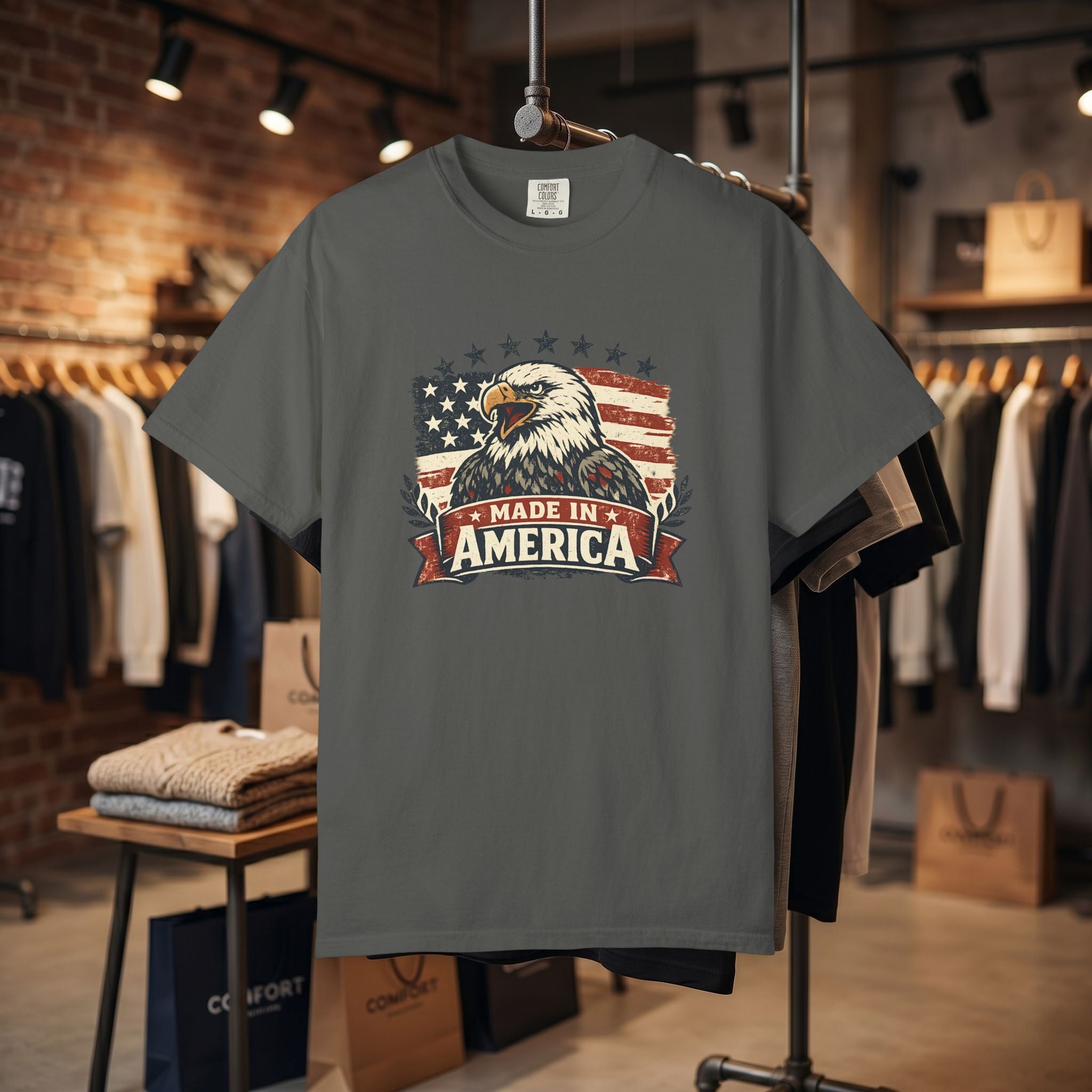 Made in America Eagle T-Shirt — Patriotic USA Flag Graphic Tee