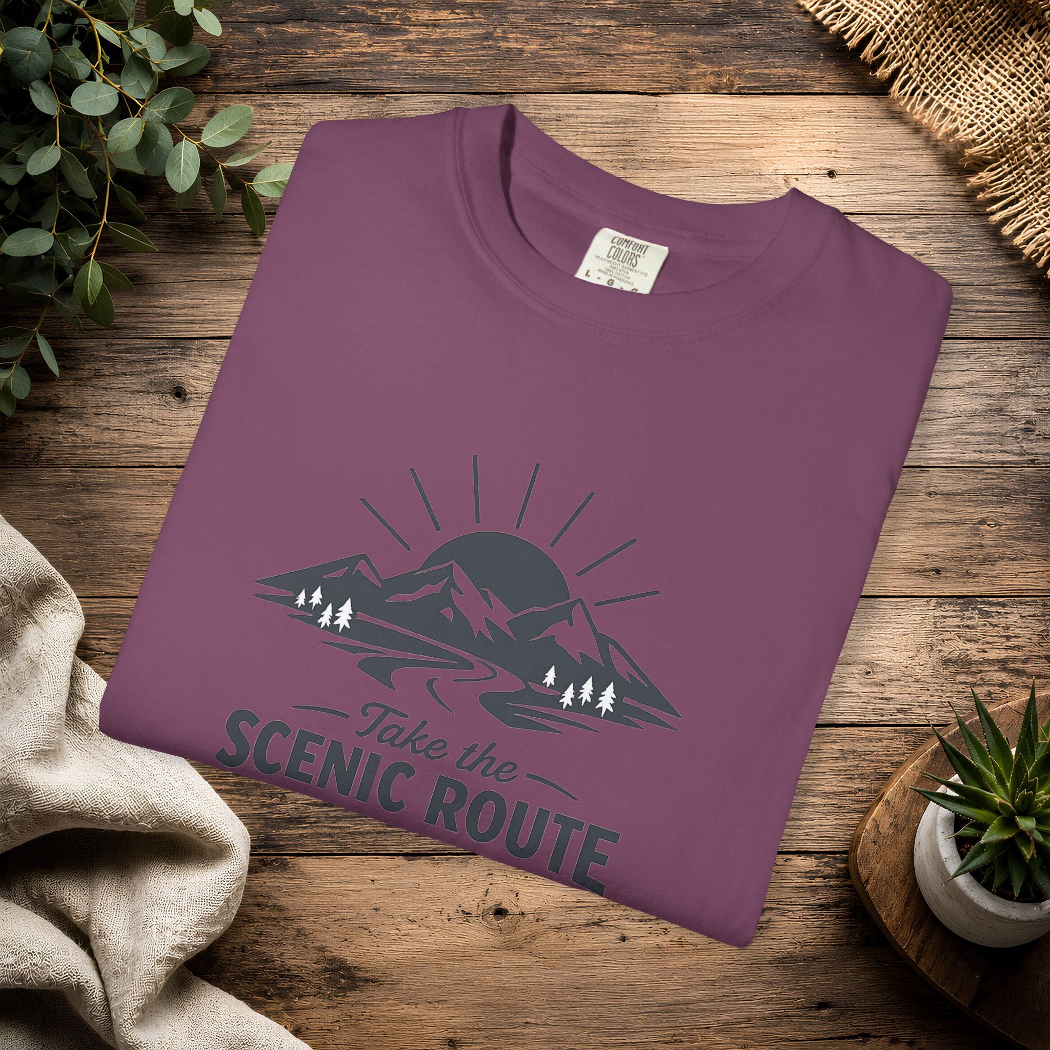 Scenic Route T‑Shirt — Take the Scenic Route Mountain Adventure Tee