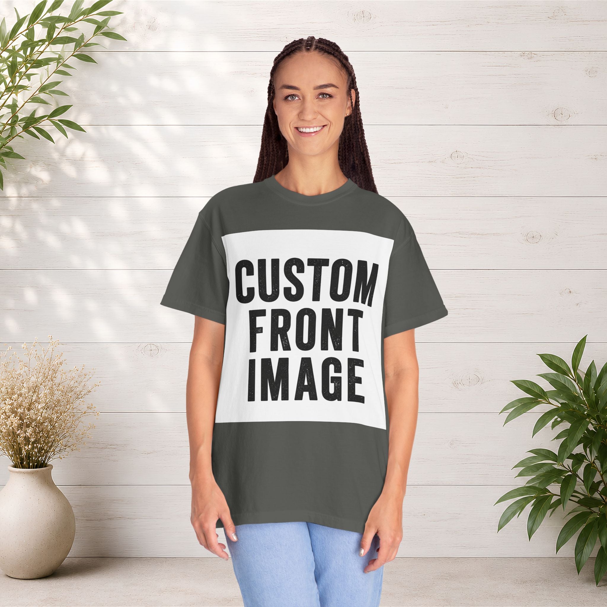 Custom Square Image Front T-Shirt - Add Your Own Image