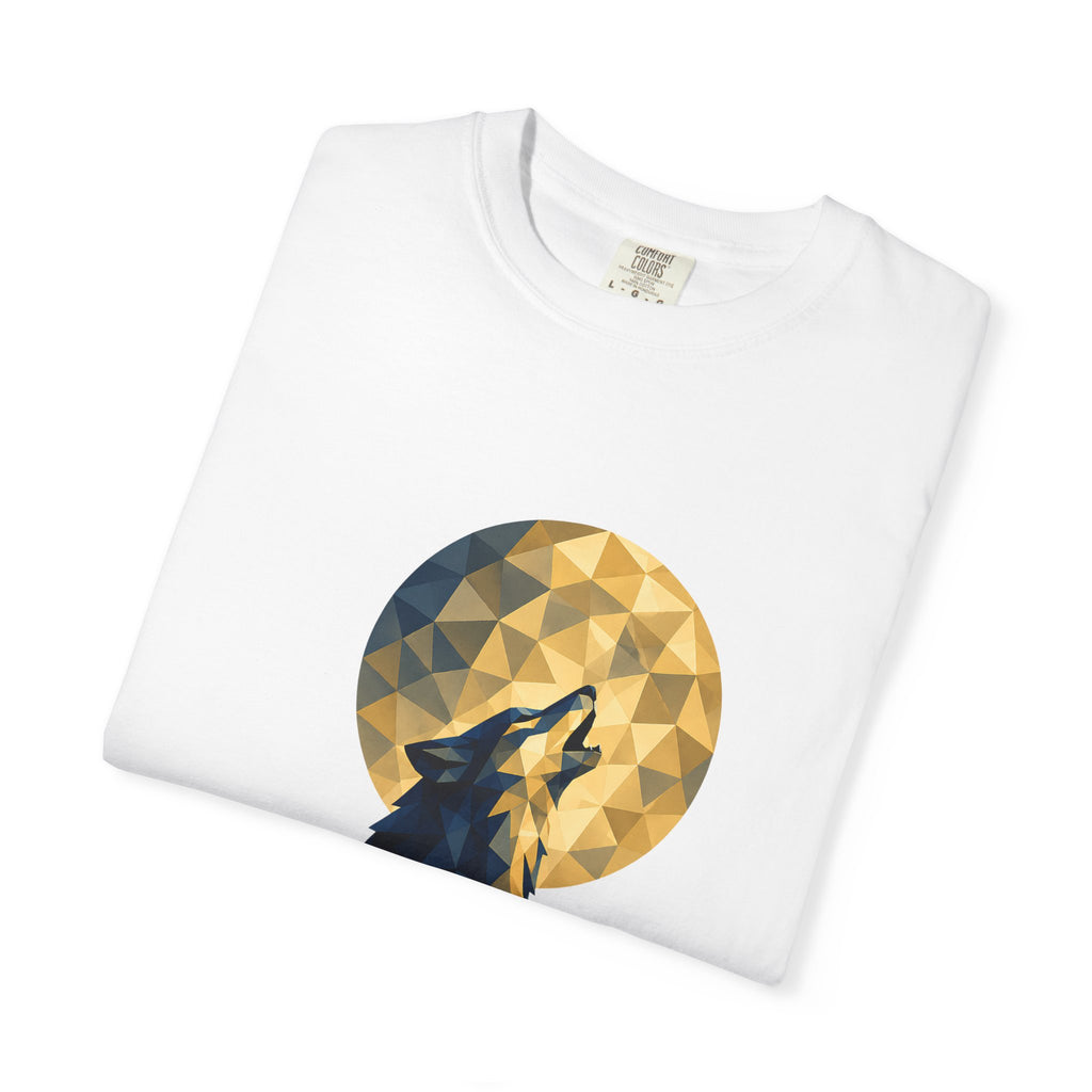 Geometric Howling Wolf T-Shirt | Moon Silhouette