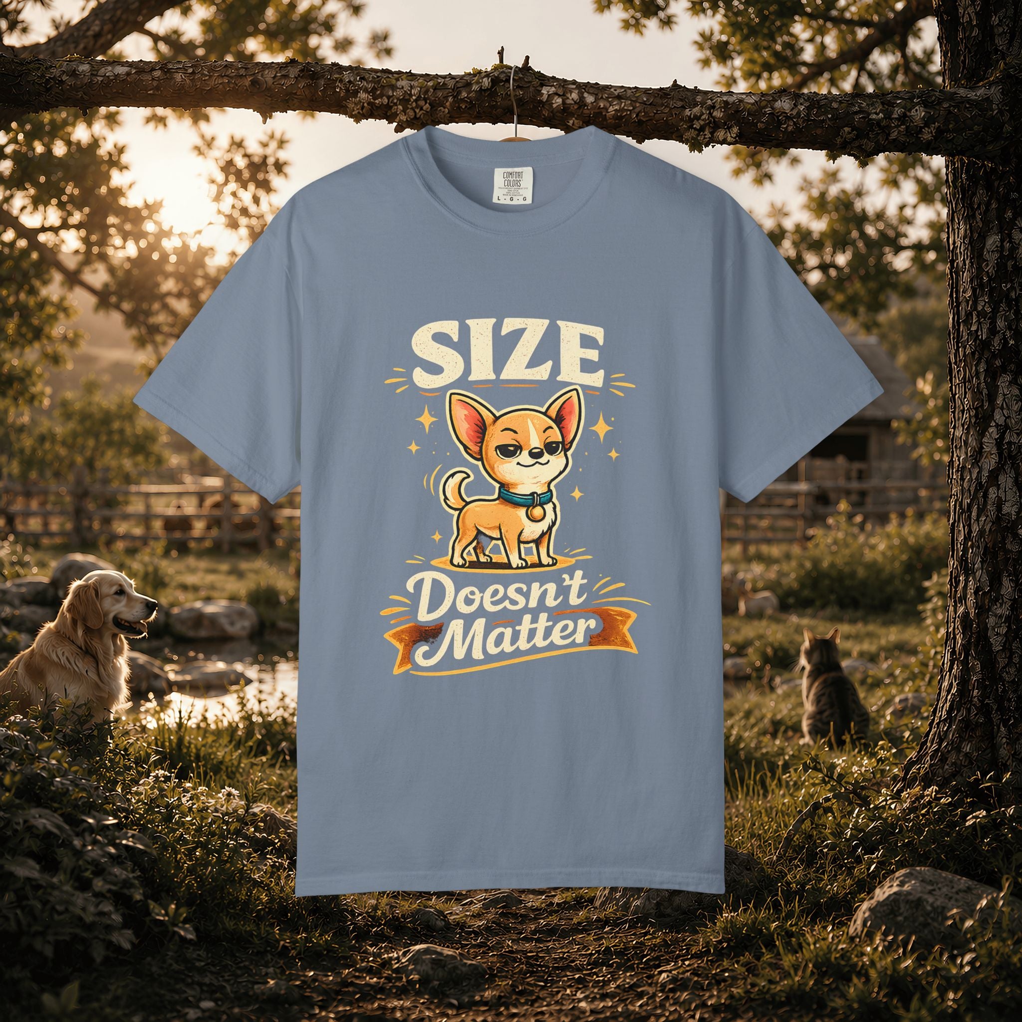 Size Doesnt Matter Chihuahua T-Shirt | Cute Dog Graphic Tee