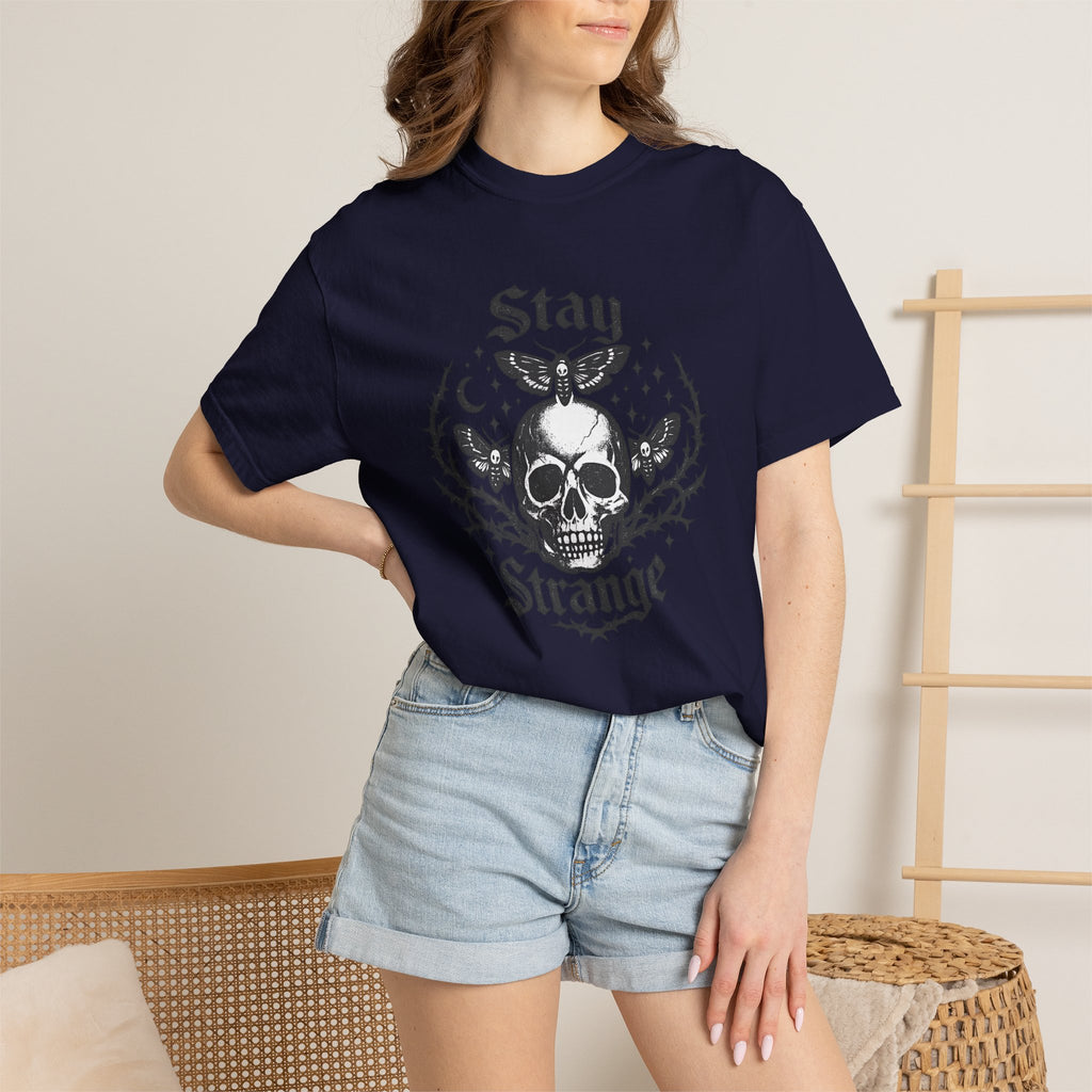 Stay Strange Skull T-Shirt — Gothic Skull Graphic Tee