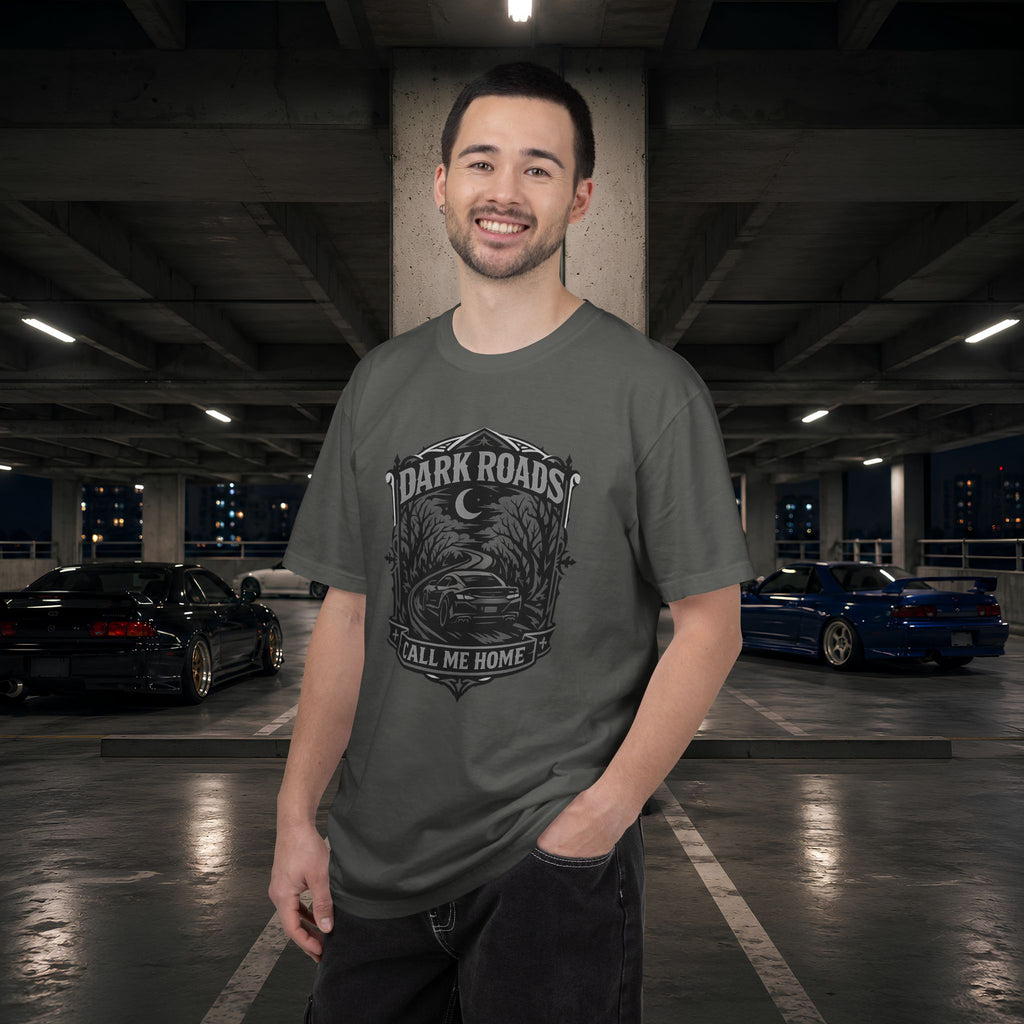 Dark Roads Call Me Home T-Shirt — Vintage Night Drive Graphic Tee