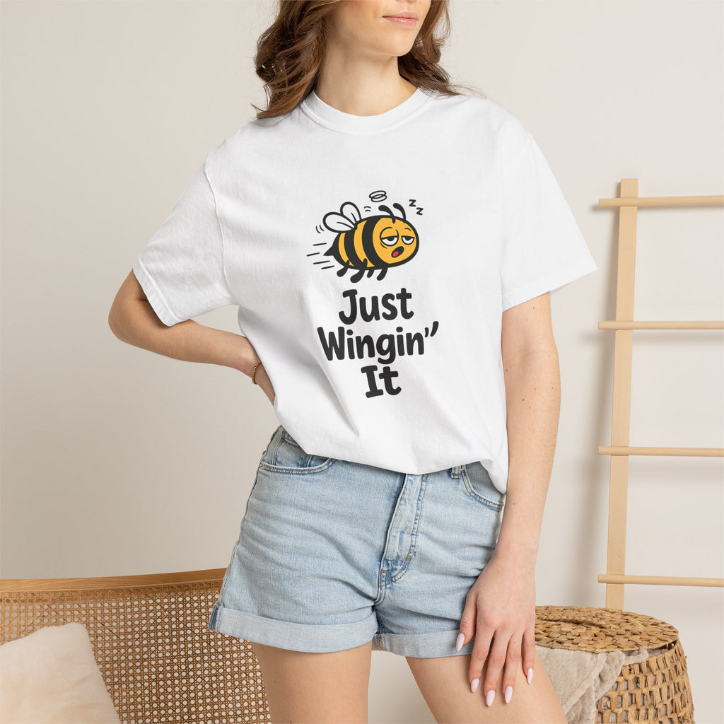 Just Wingin' It Bee T-Shirt — Funny Bee Graphic Tee