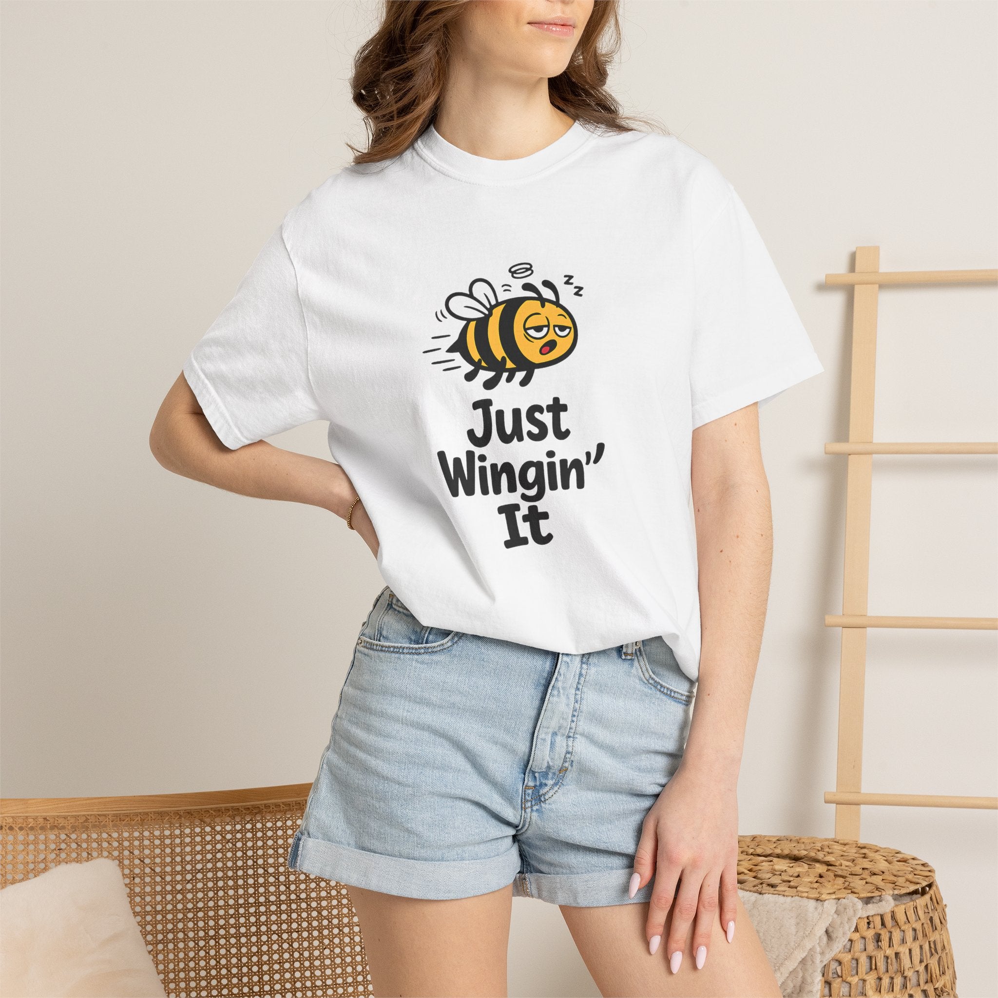 Just Wingin' It Bee T-Shirt — Funny Bee Graphic Tee