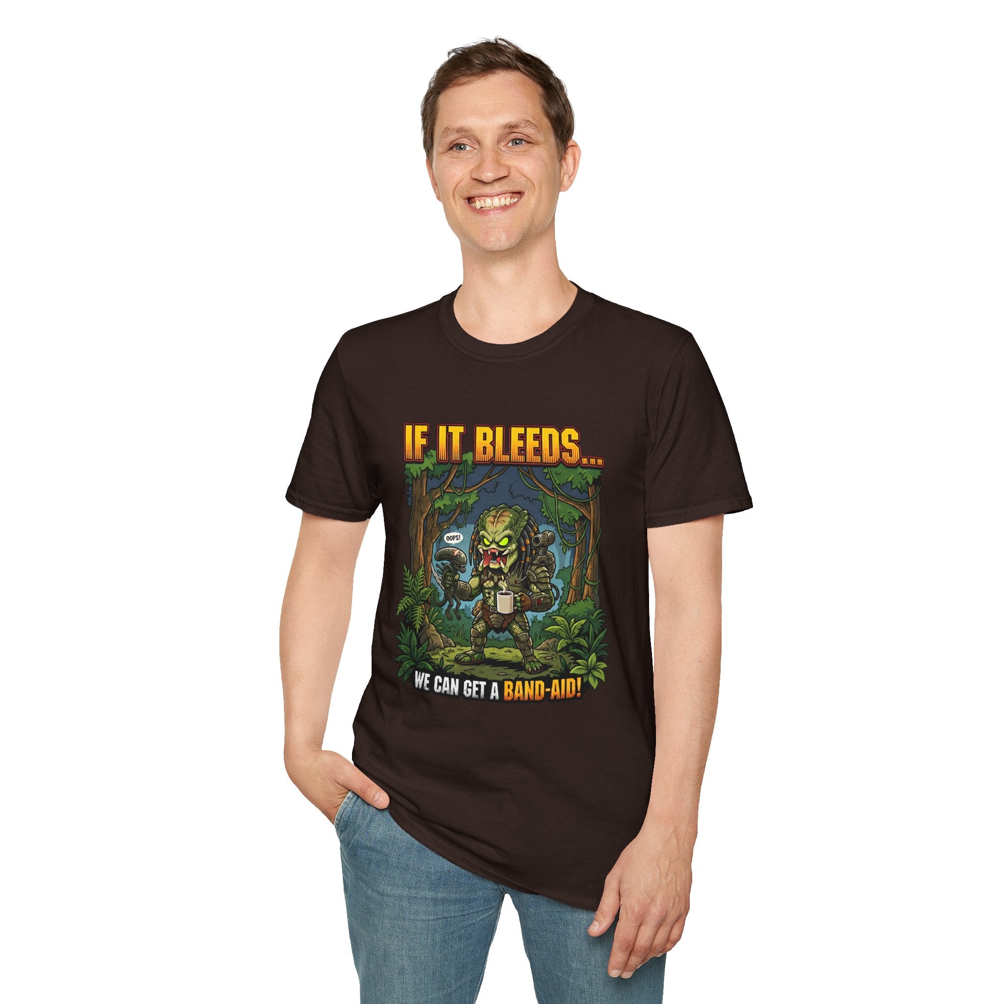 Predator "If It Bleeds" Forest Design T-Shirt | Horror Movie Character
