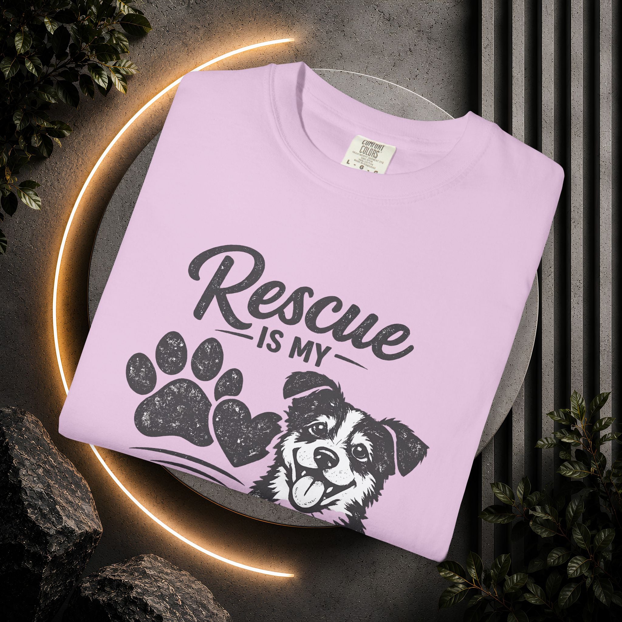 Rescue Is My Favorite Breed T-Shirt — Dog Rescue Paw Print Tee