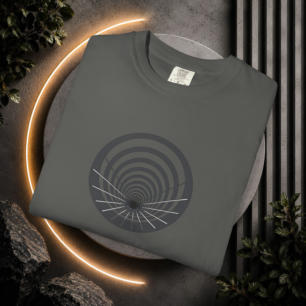 Optical Vortex Graphic T-Shirt — Spiral Tunnel Illusion Tee