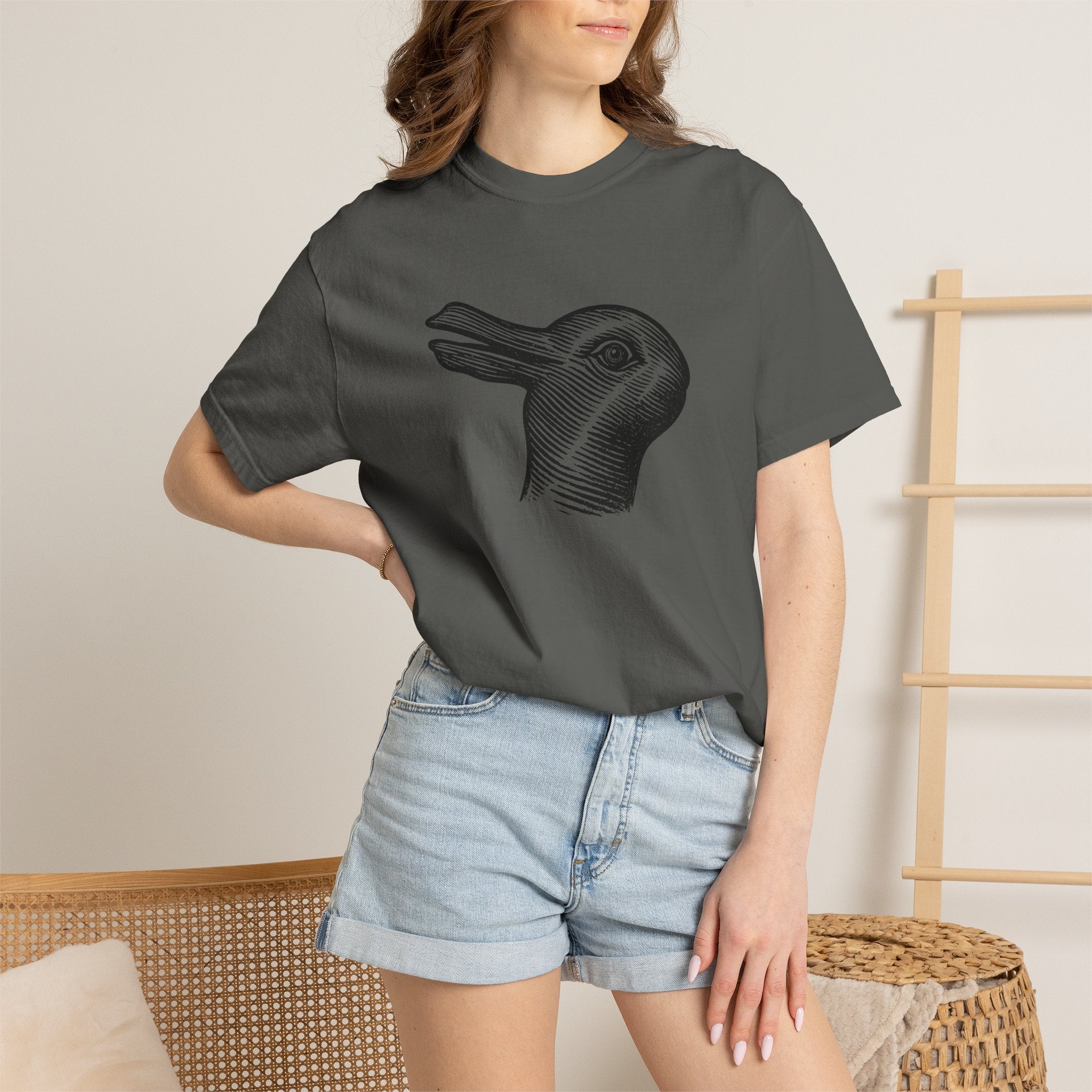 Vintage Optical Illusion Rabbit-Duck T-Shirt