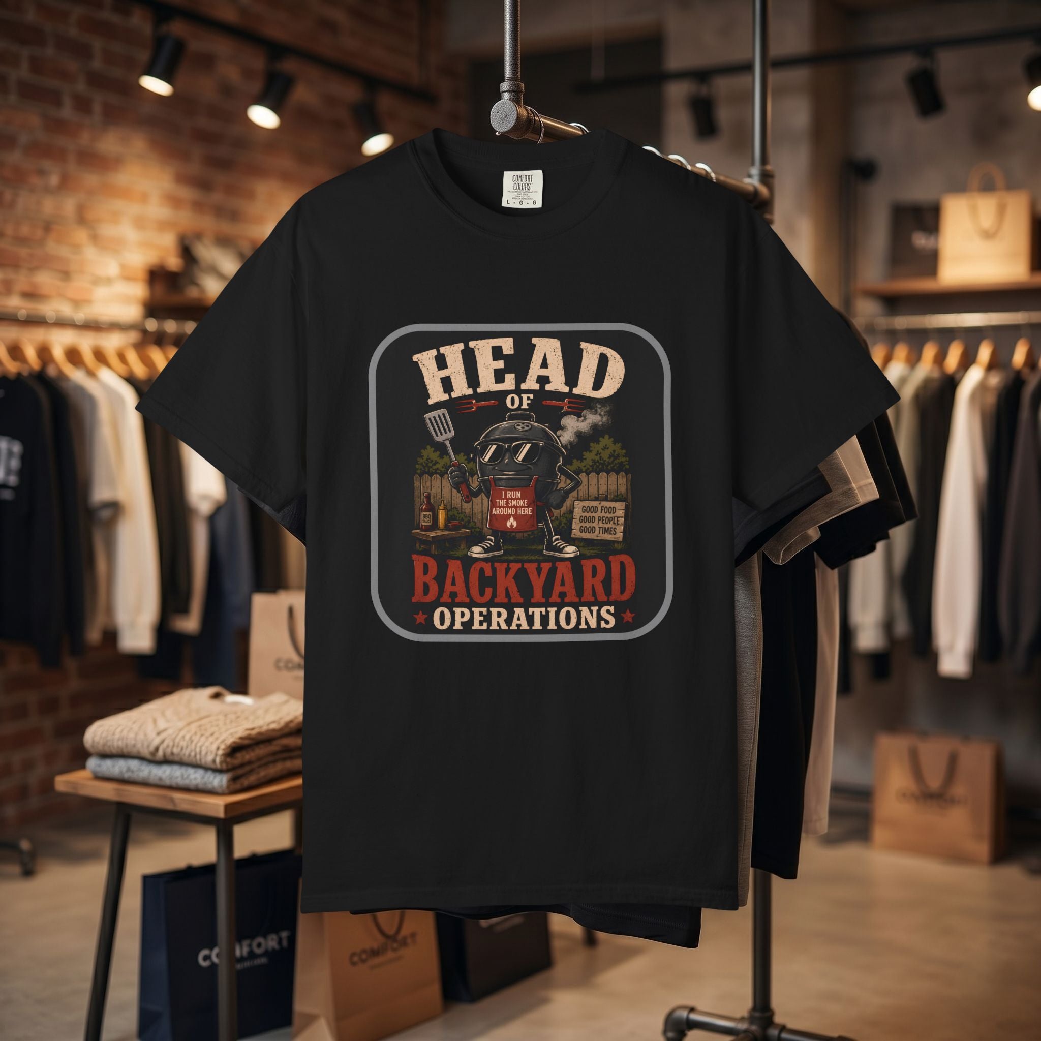 Head of Backyard Operations T-Shirt | BBQ Grill Vintage Graphic