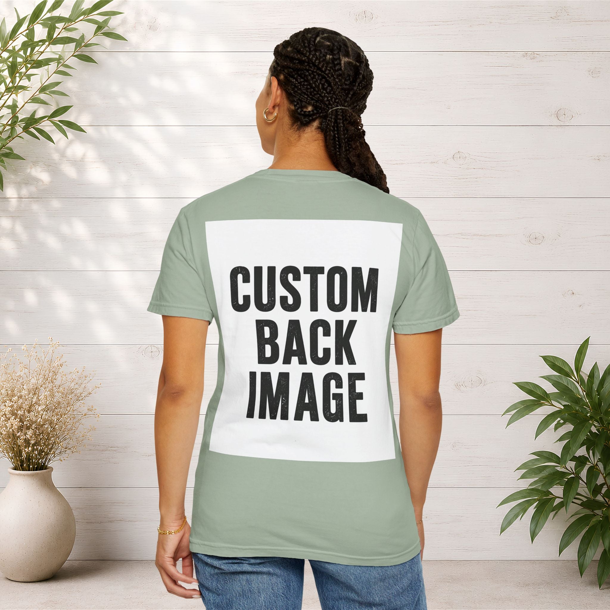 Custom Image Back T-Shirt - Add Your Own Image