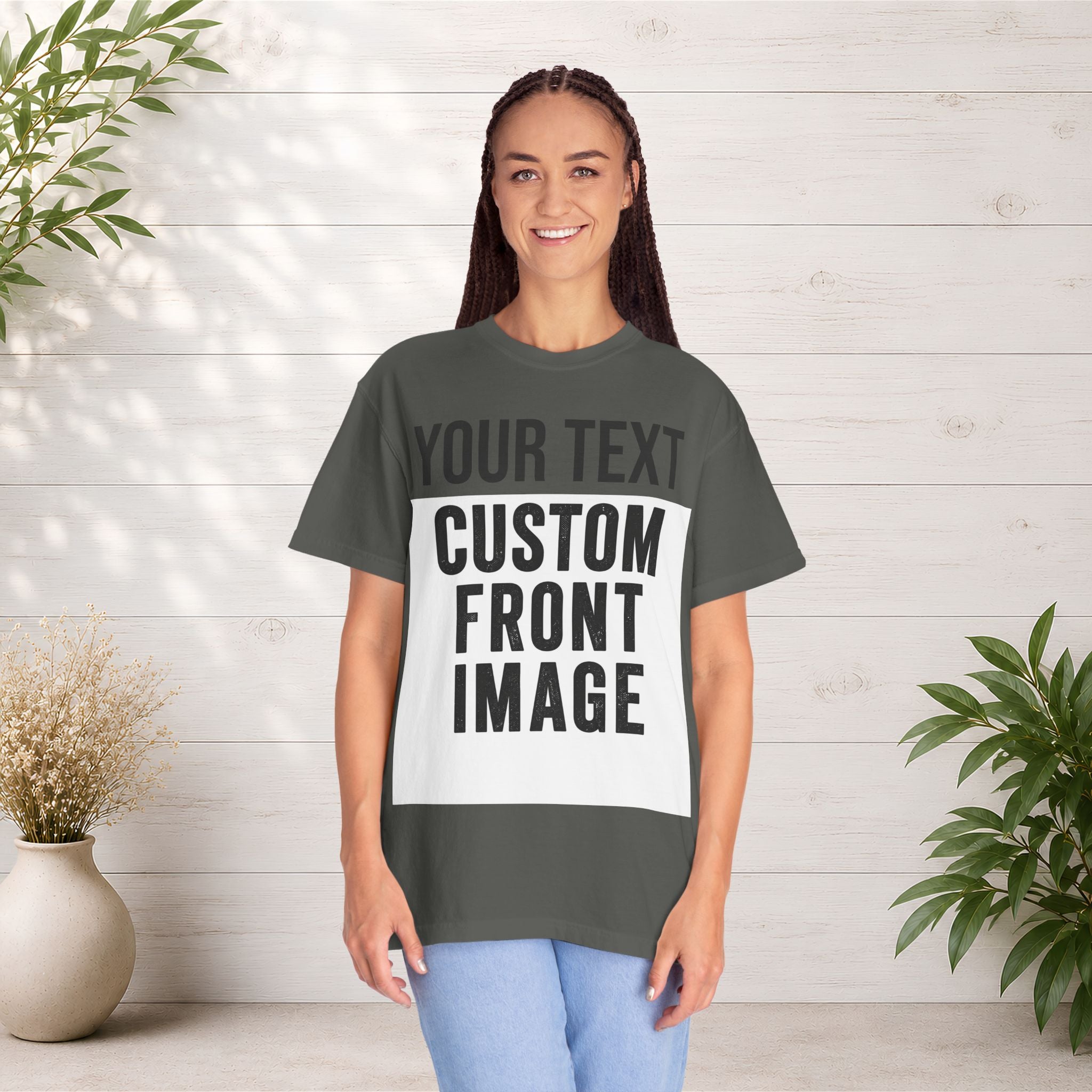 Custom Front Print T-Shirt — Personalized Text & Image Tee