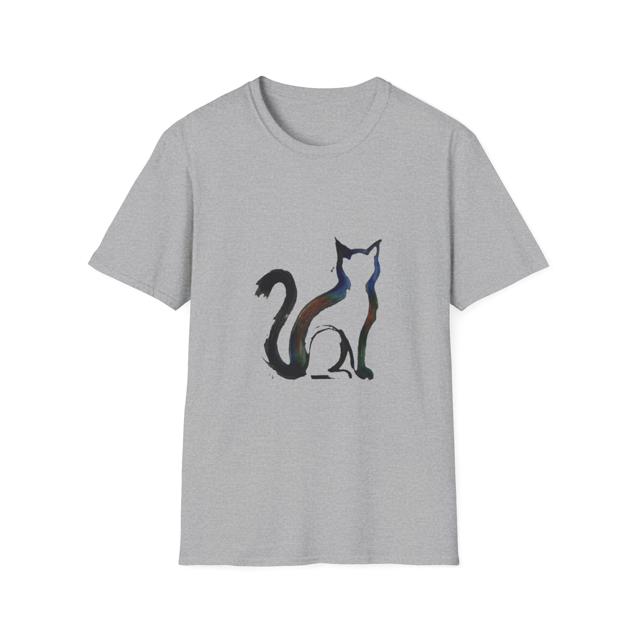 Silhouette Cat Illustration T-Shirt | Minimal Cat Artwork