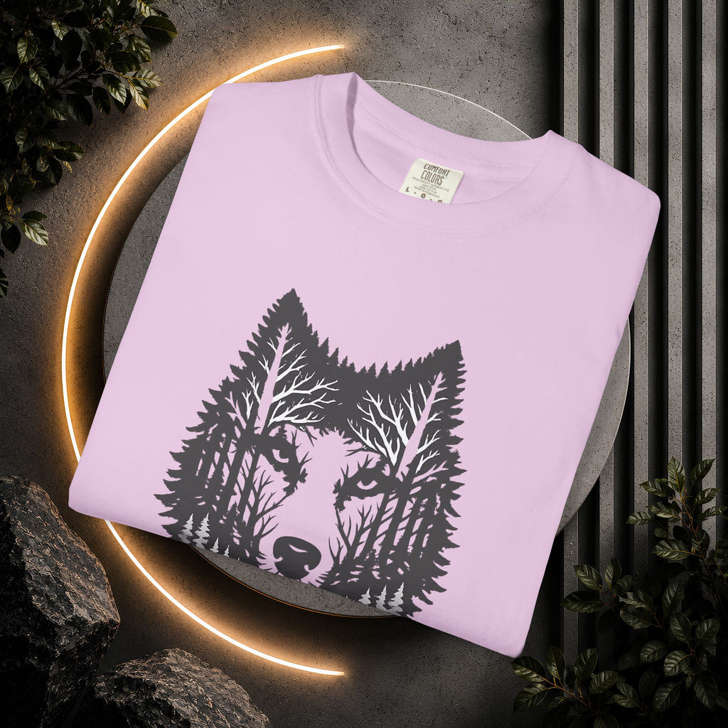 Wolf Forest T-Shirt — Geometric Woodland Wolf Graphic Tee
