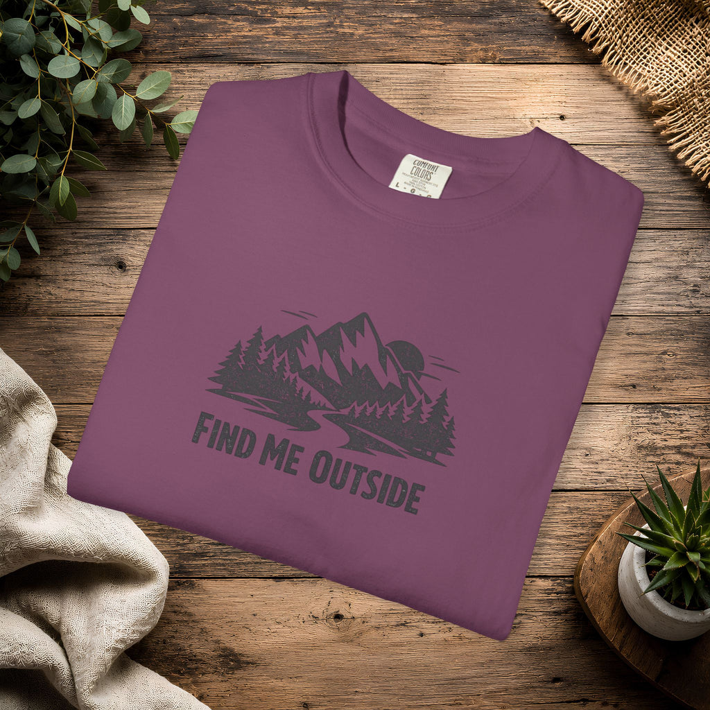 Find Me Outside Mountain T-Shirt — Outdoor Adventure Graphic Tee