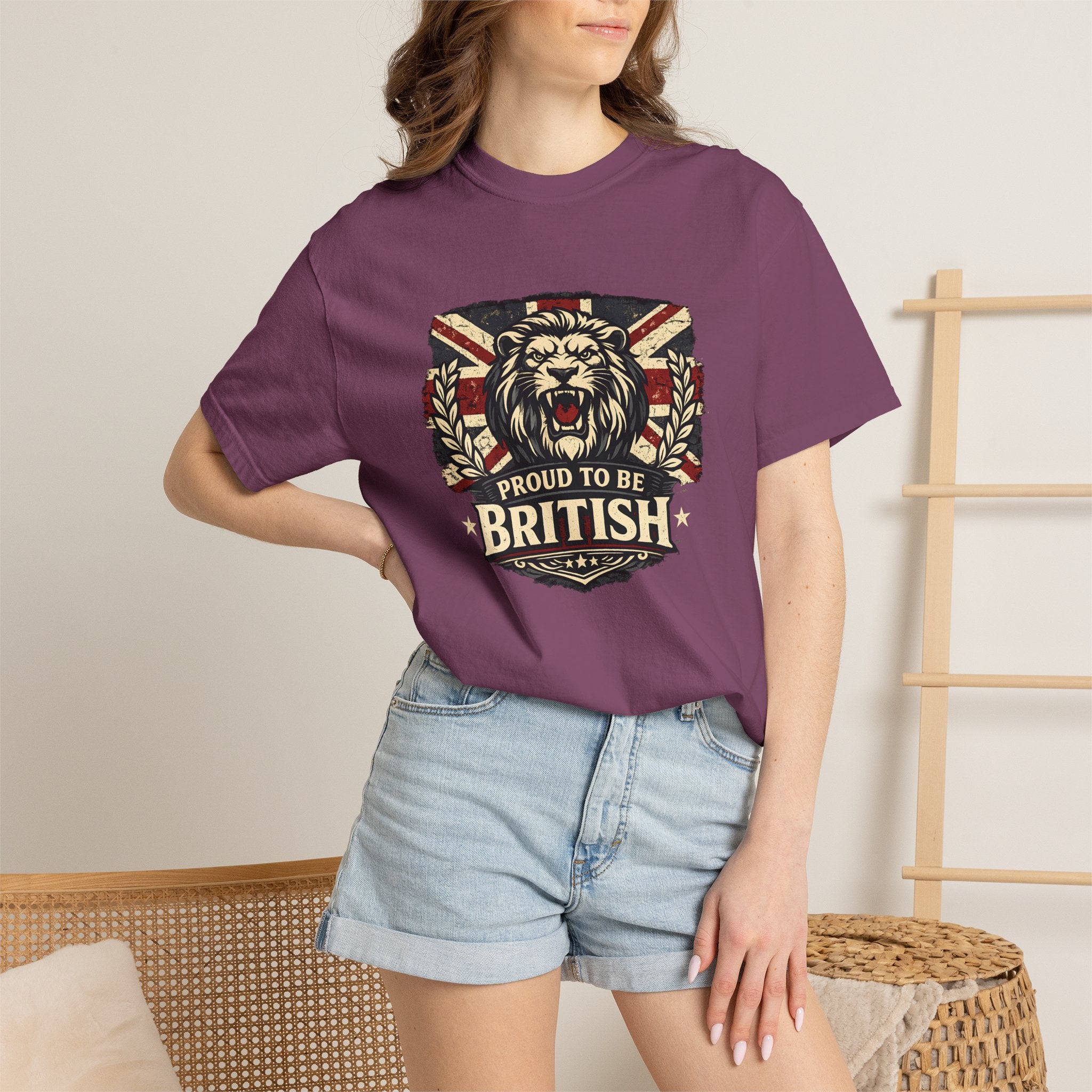 British Lion T-Shirt — "Proud to Be British" Union Jack Graphic Tee