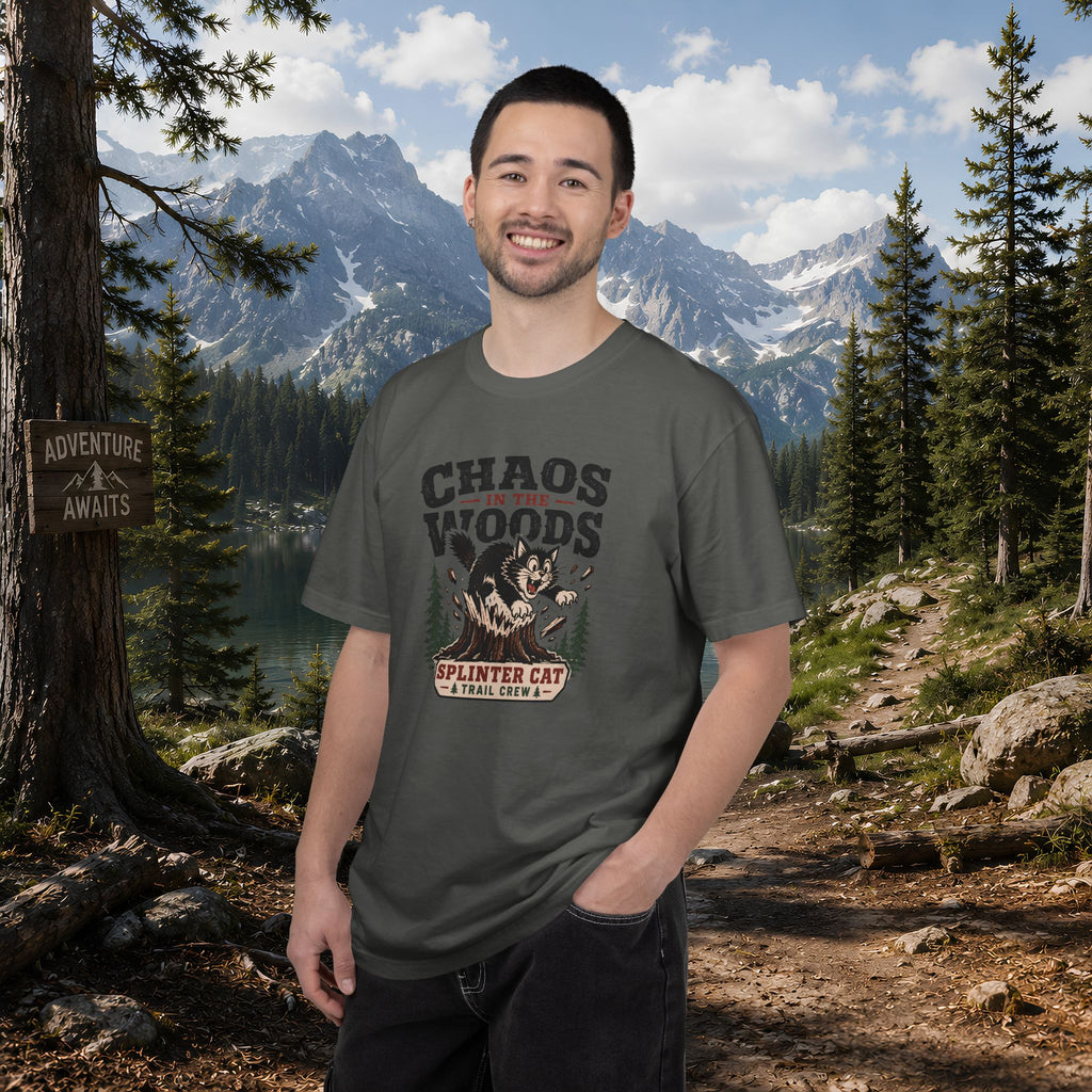 Splinter Cat 'Chaos in the Woods' Graphic Tee — Vintage Outdoor Trail Shirt