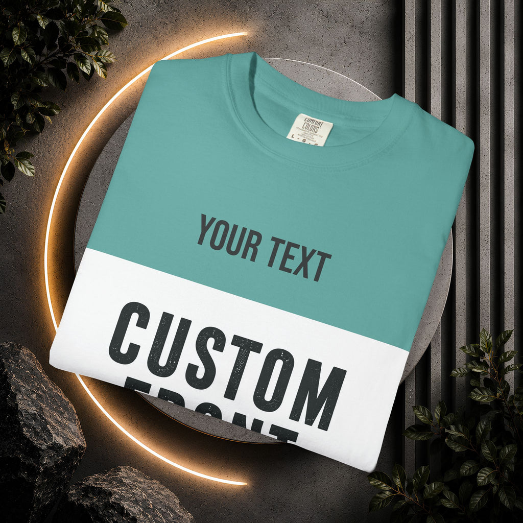Custom Front Landscape Print T-Shirt — Personalized Text & Image Tee