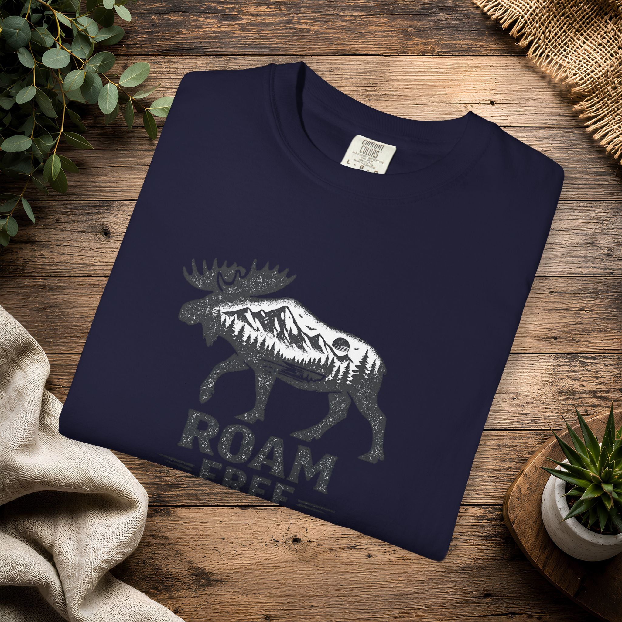 Roam Free Moose T-Shirt — Outdoorsy Nature Graphic Tee