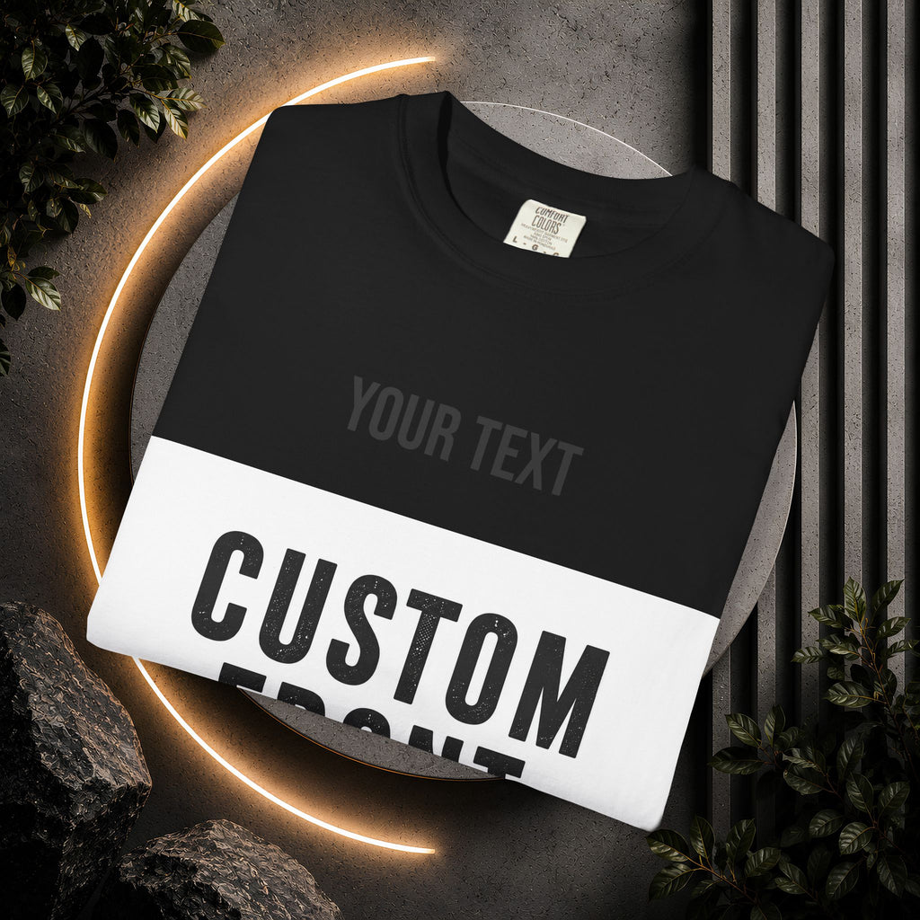 Custom Front Landscape Print T-Shirt — Personalized Text & Image Tee