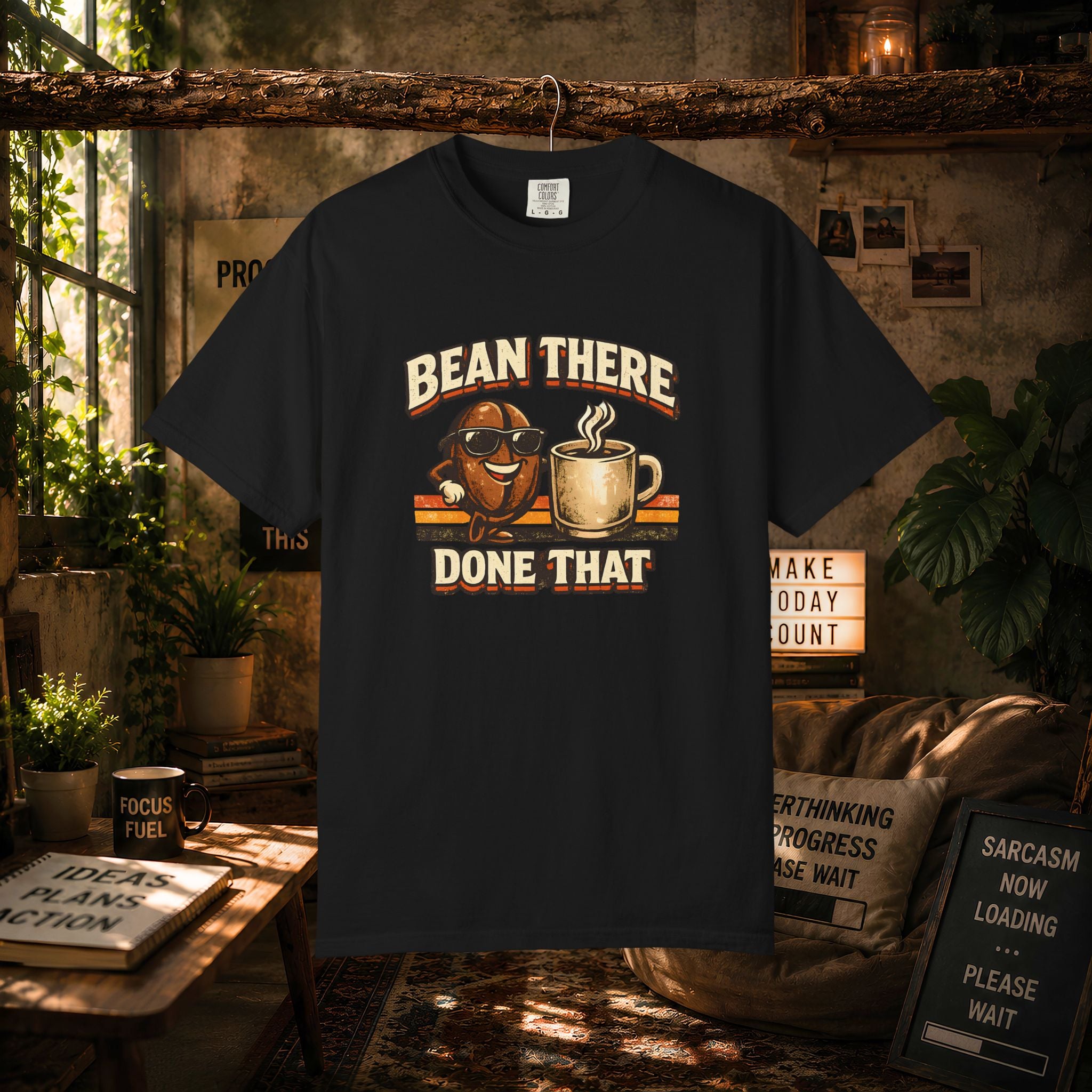 Coffee T-Shirt — "Bean There Done That" Retro Coffee Shirt