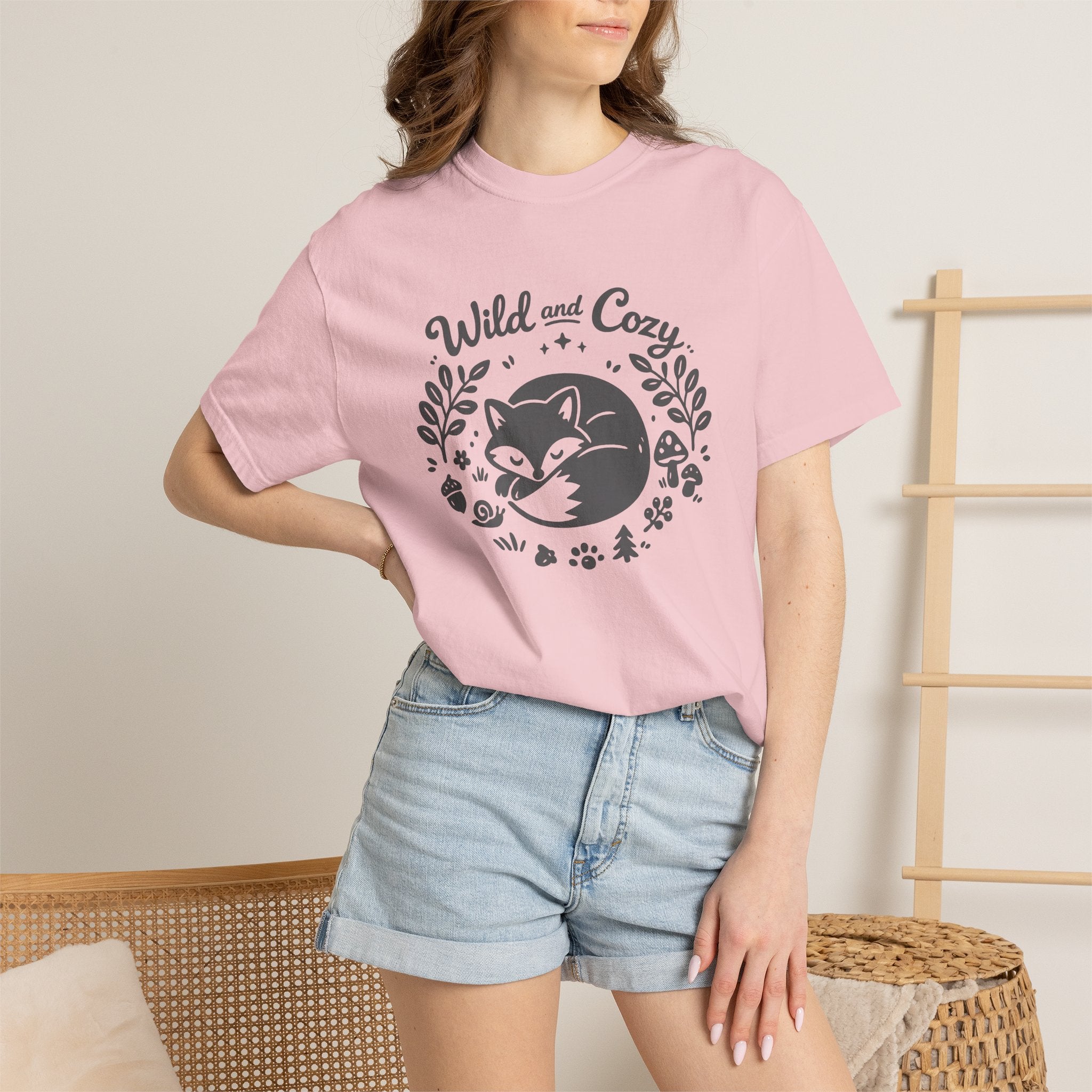 "Wild and Cozy" Fox Graphic T-Shirt