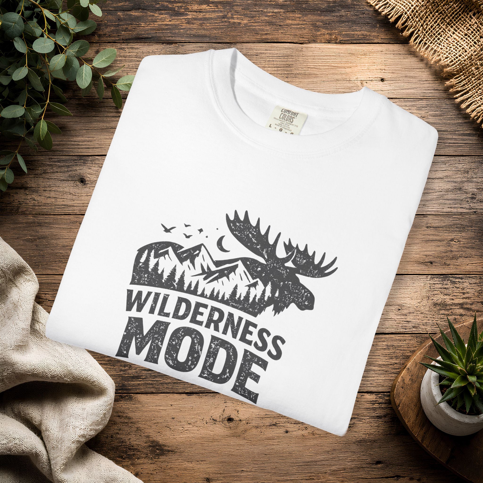Wilderness Mode T-Shirt — Outdoor Moose Mountain Graphic Tee