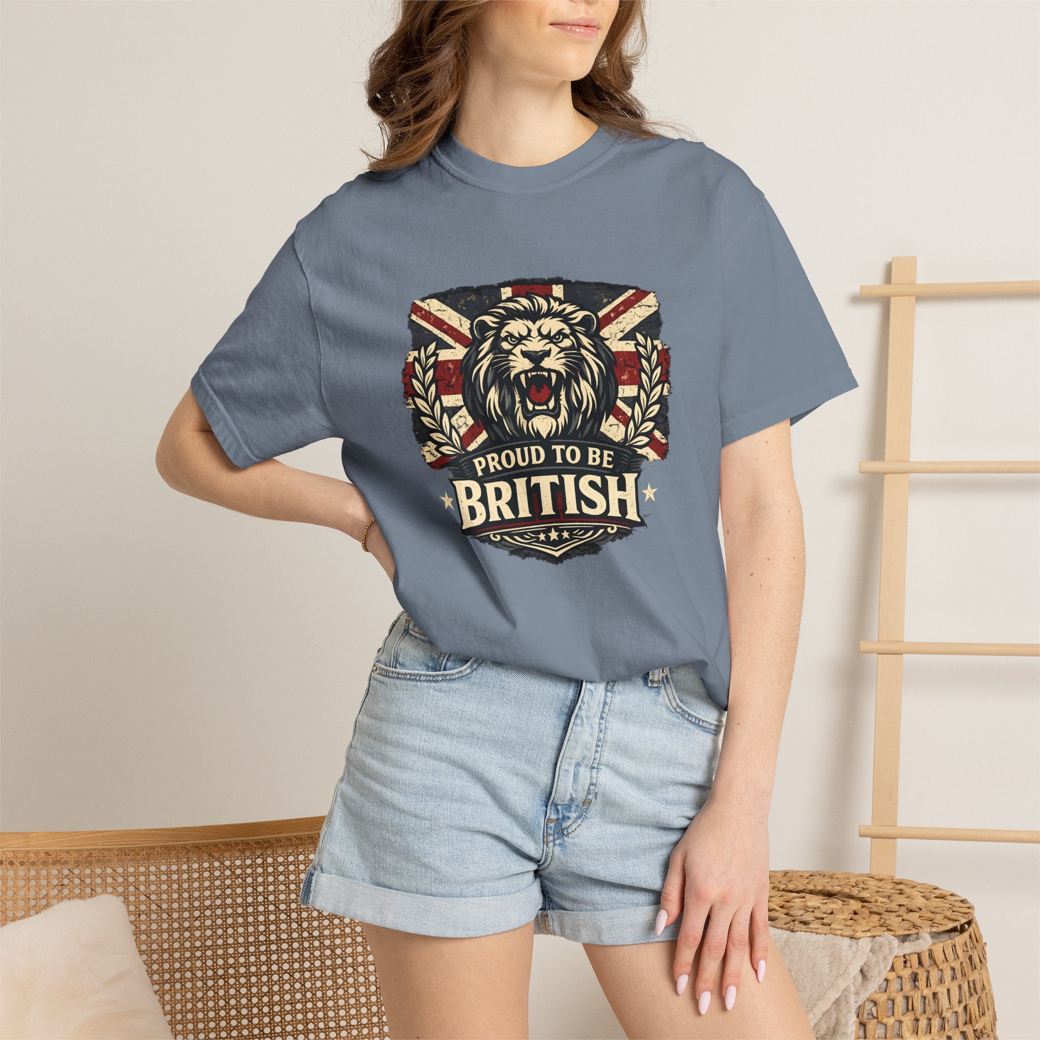 British Lion T-Shirt — "Proud to Be British" Union Jack Graphic Tee