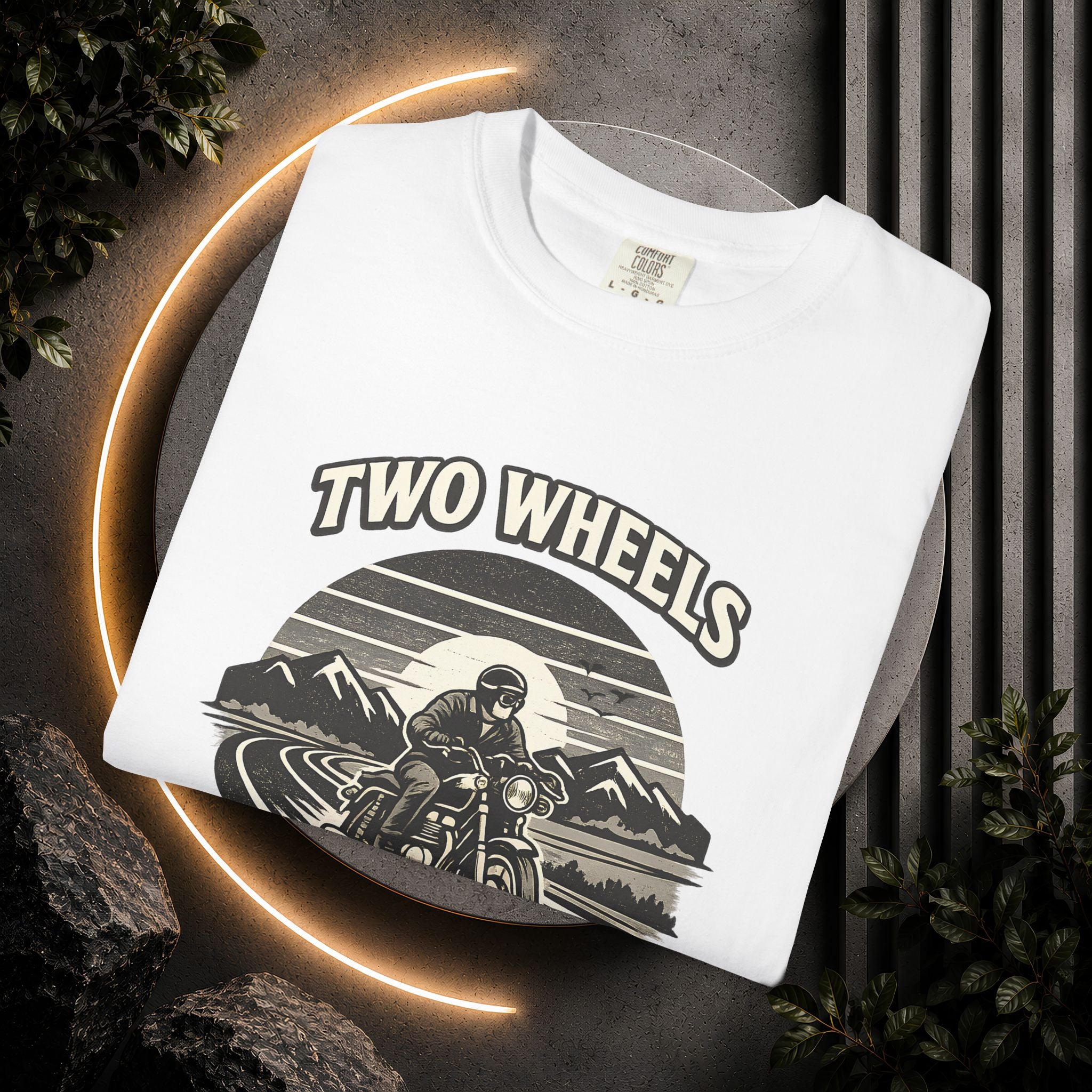 Motorcycle T-Shirt – "Two Wheels One Therapy" Rider Tee