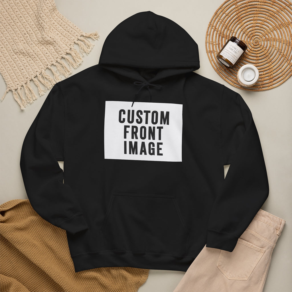 Custom Front Image Hoodie — Personalized White Pullover Hooded Sweatshirt
