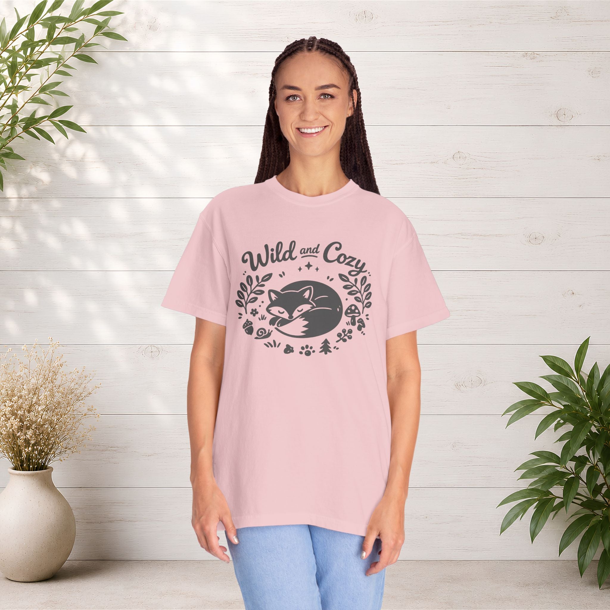 "Wild and Cozy" Fox Graphic T-Shirt