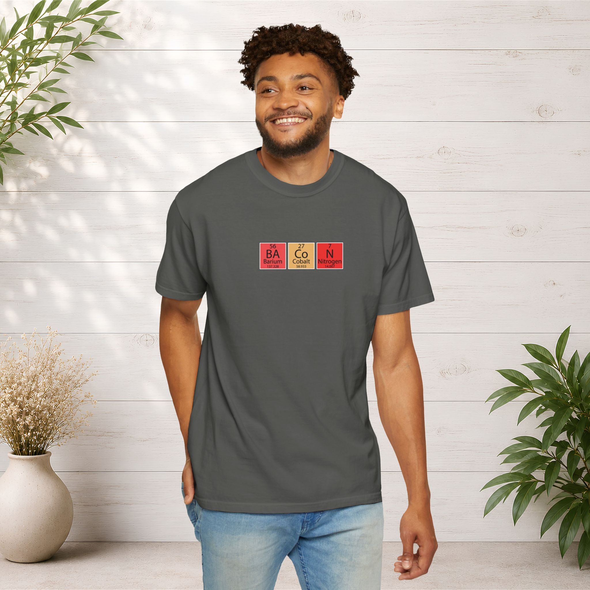 Bacon Chemistry T-Shirt — Periodic Table Style Food Graphic Tee