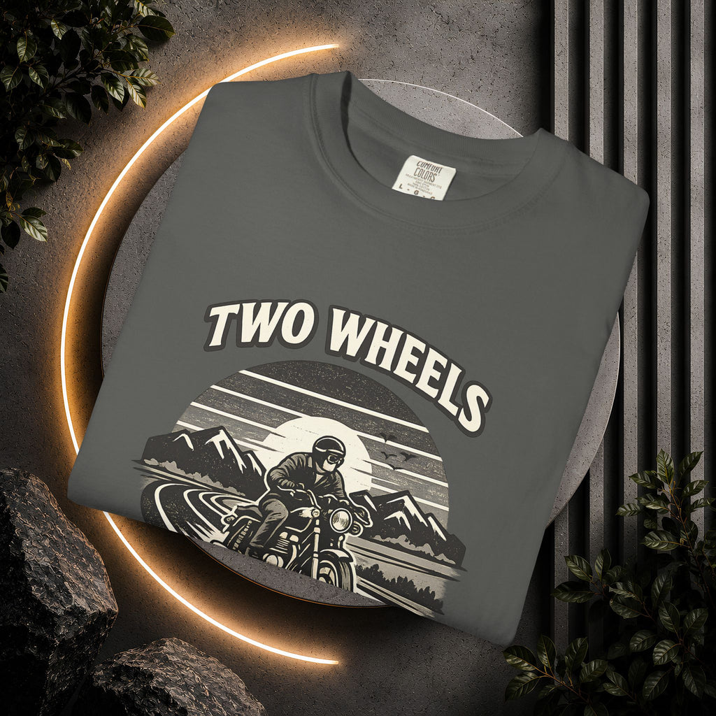 Motorcycle T-Shirt – "Two Wheels One Therapy" Rider Tee