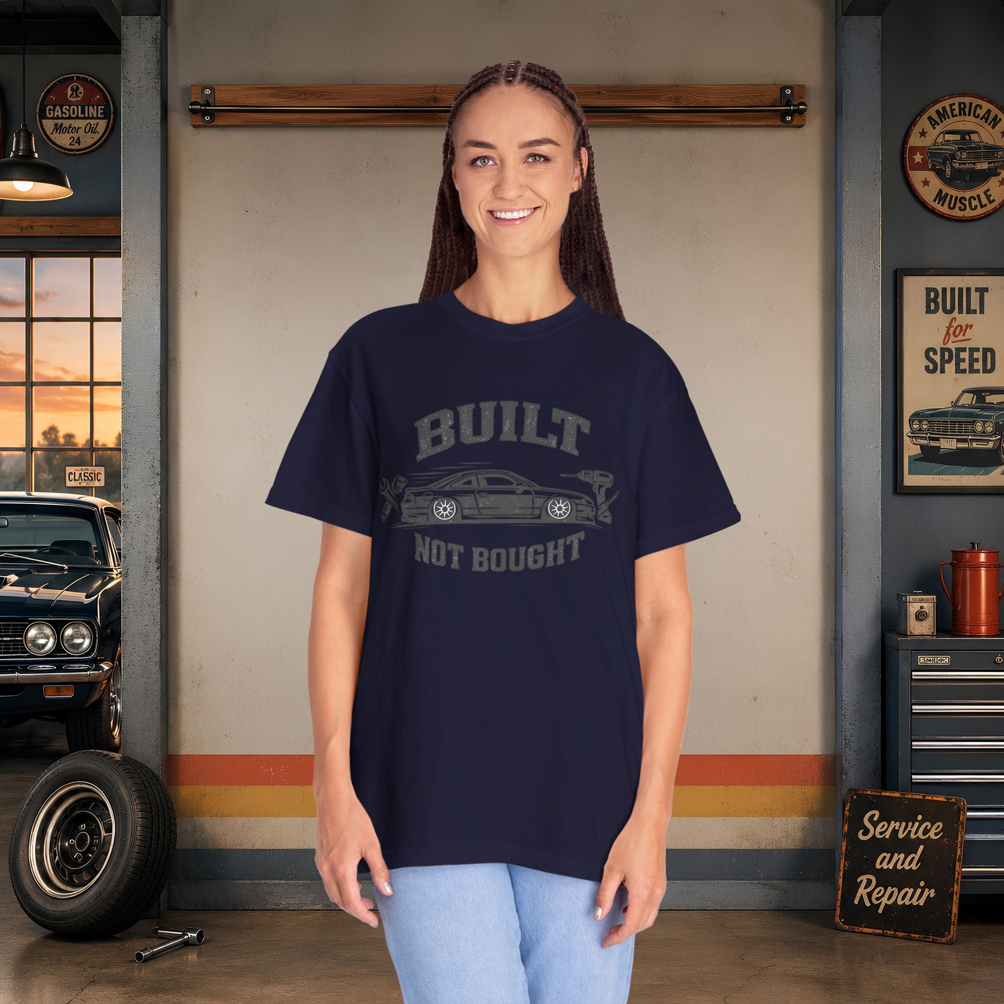 Built Not Bought Car T-Shirt — Automotive Mechanic Tuner Tee