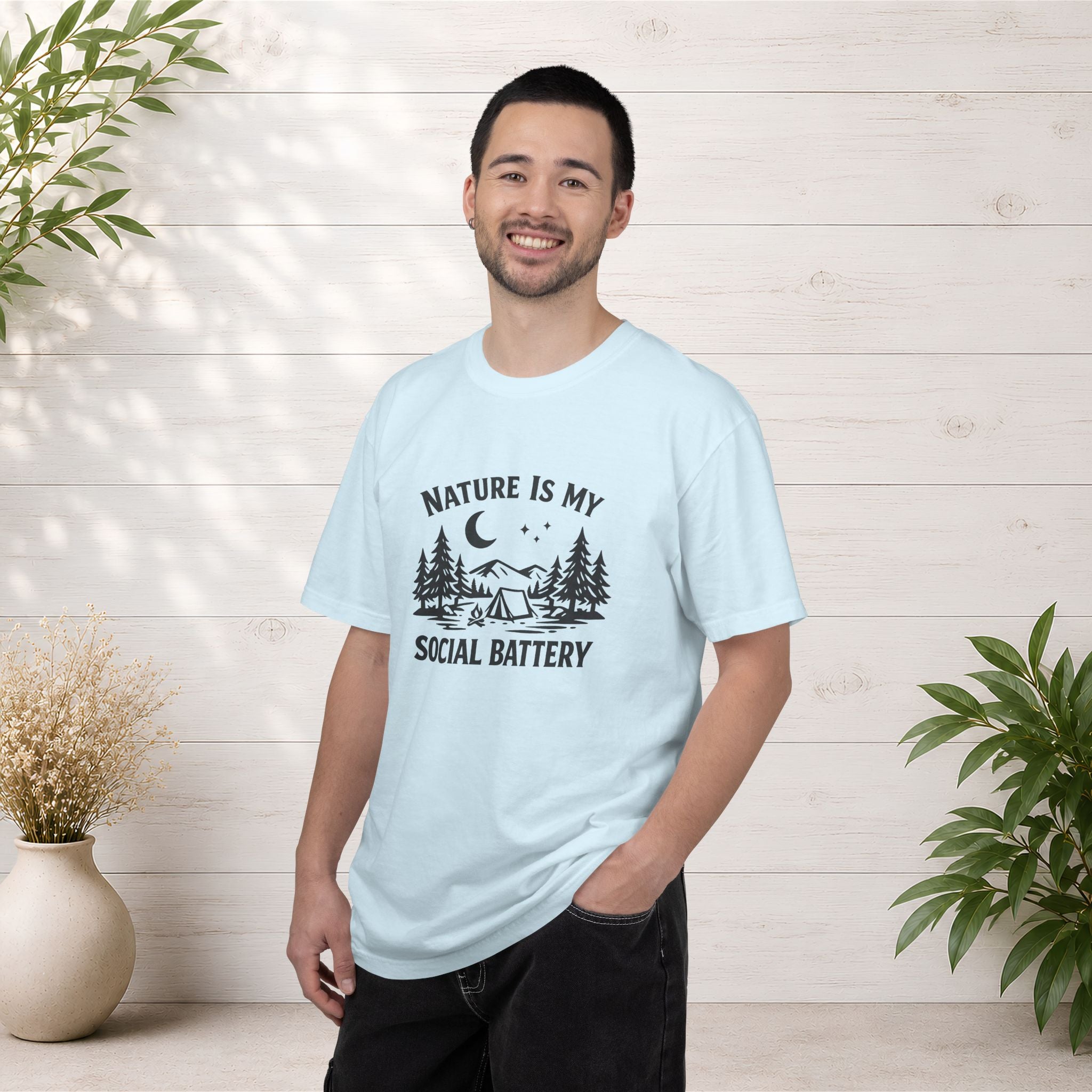 Nature Is My Social Battery T-Shirt — Outdoor Enthusiast Graphic Tee