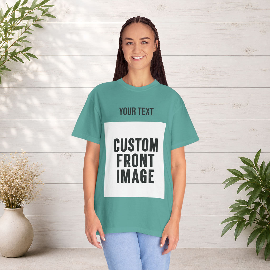 Custom Front Portrait Print T-Shirt — Personalized Text & Image Tee