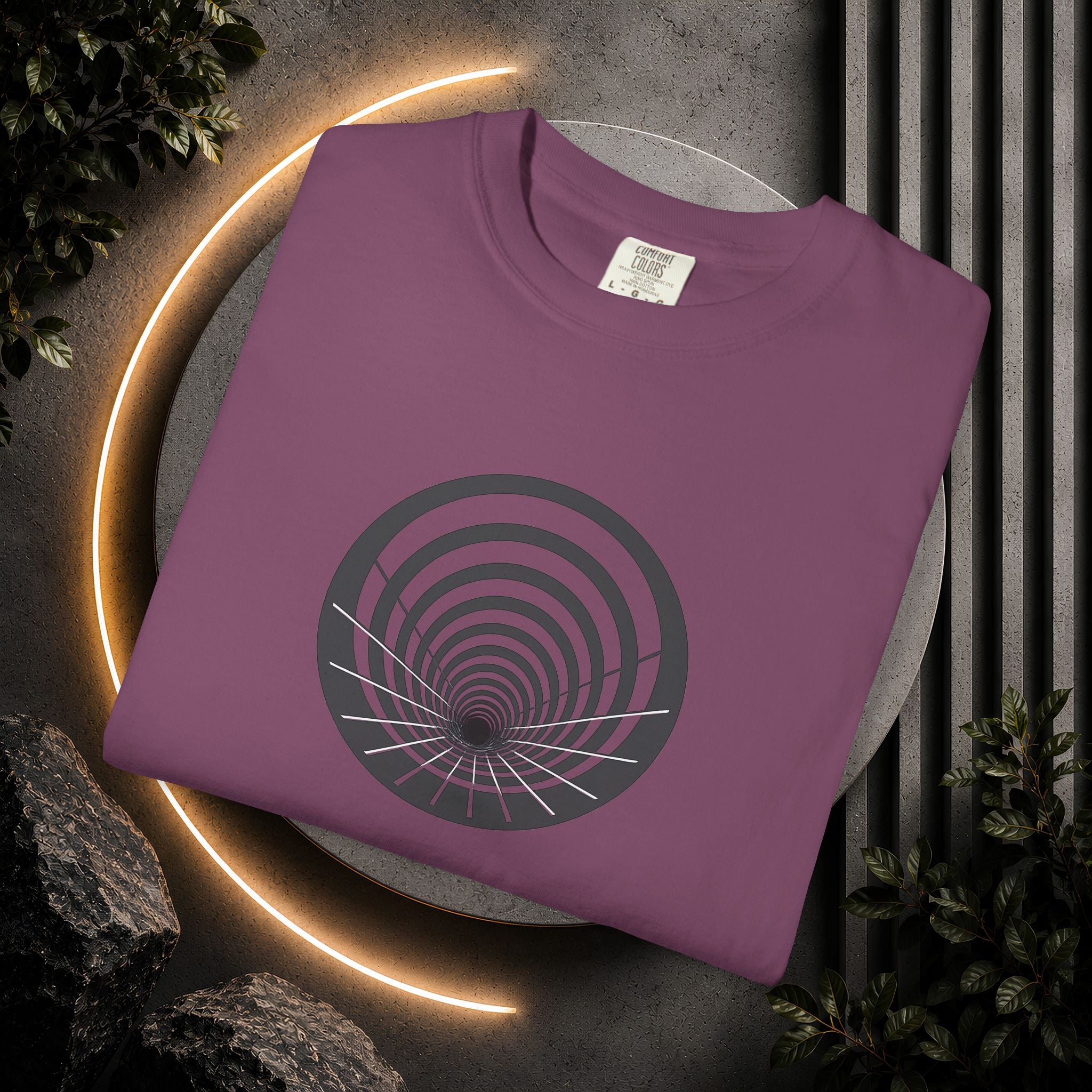 Optical Vortex Graphic T-Shirt — Spiral Tunnel Illusion Tee