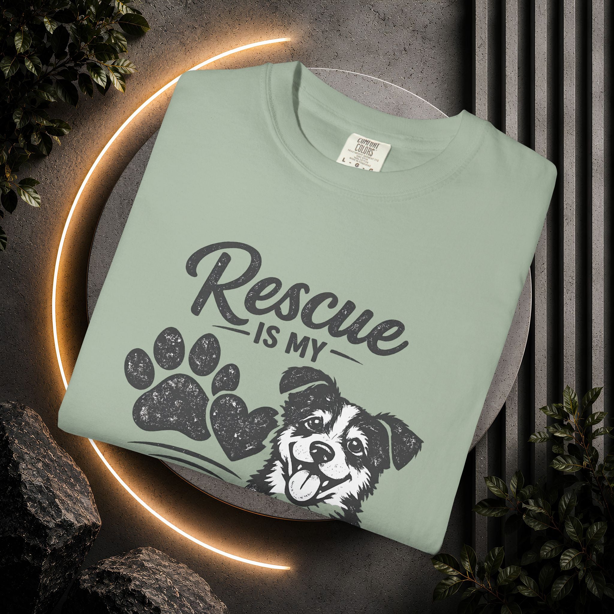 Rescue Is My Favorite Breed T-Shirt — Dog Rescue Paw Print Tee