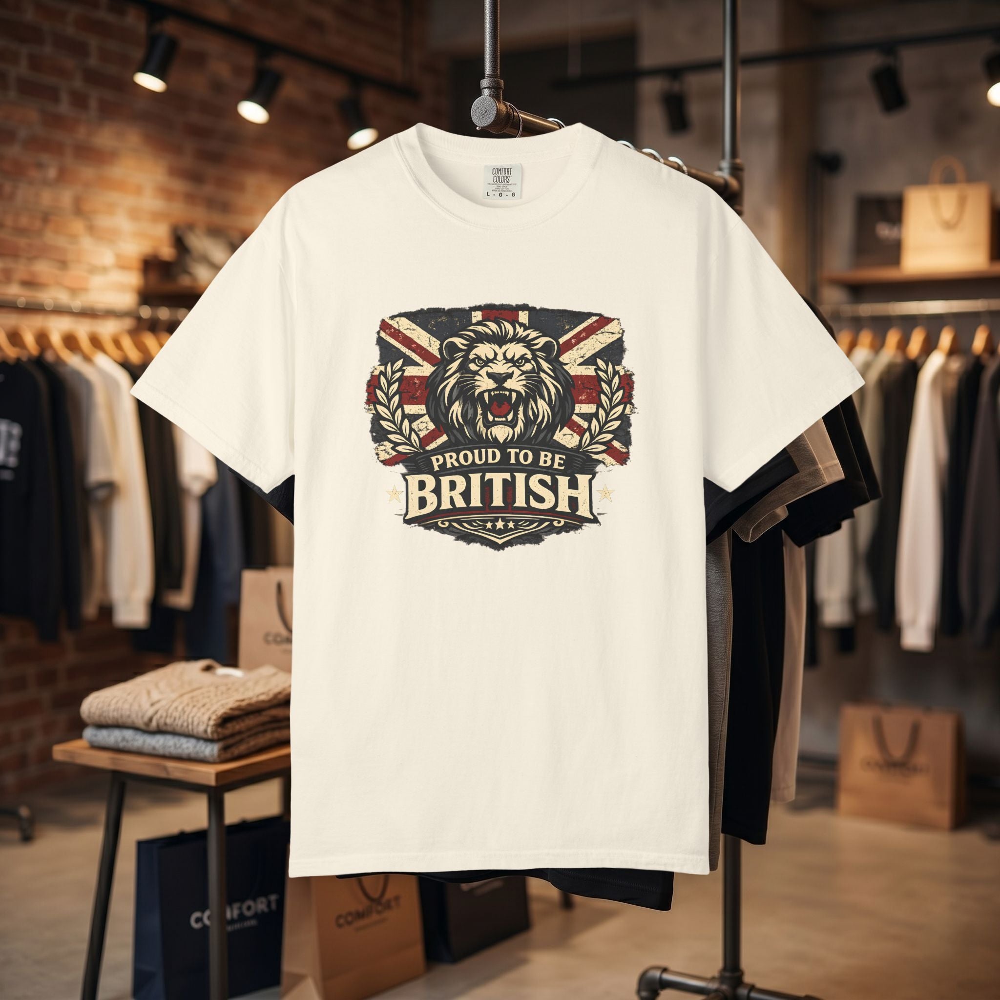 British Lion T-Shirt — "Proud to Be British" Union Jack Graphic Tee